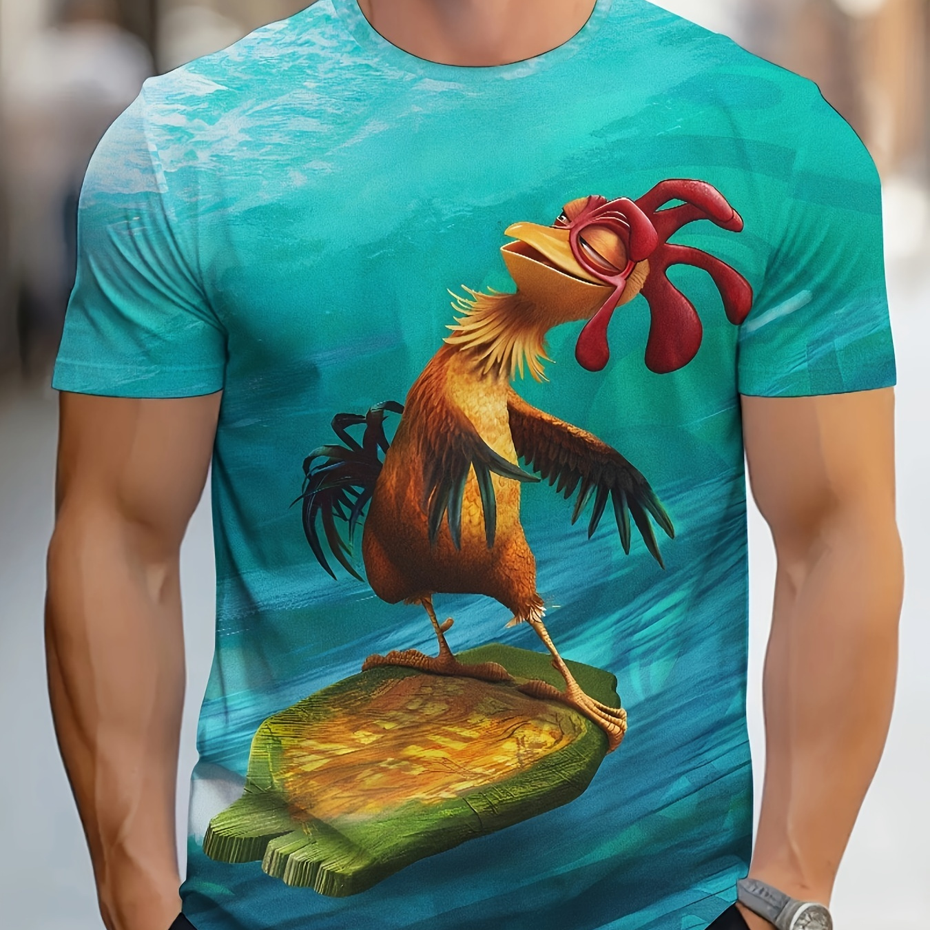 Men's Chicken Print T-shirt, Casual Short Sleeve Crew Neck Tee, Men's Clothing For Outdoor
Men's Chicken Print T-shirt, Casual Short Sleeve Crew Neck Tee, Men's Clothing For Outdoor