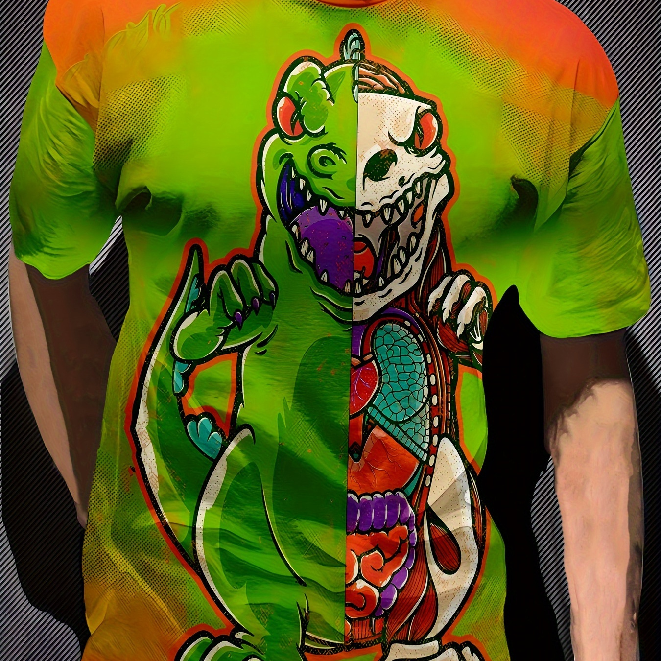 Men's Vibrant 3d Dinosaur Graphic T-shirt - Casual Summer Style, Polyester, Machine Washable, Round Neck, Non-transparent, Knit Fabric, Dinosaur Clothes
Men's Vibrant 3d Dinosaur Graphic T-shirt - Casual Summer Style, Polyester, Machine Washable, Round Neck, Non-transparent, Knit Fabric, Dinosaur Clothes