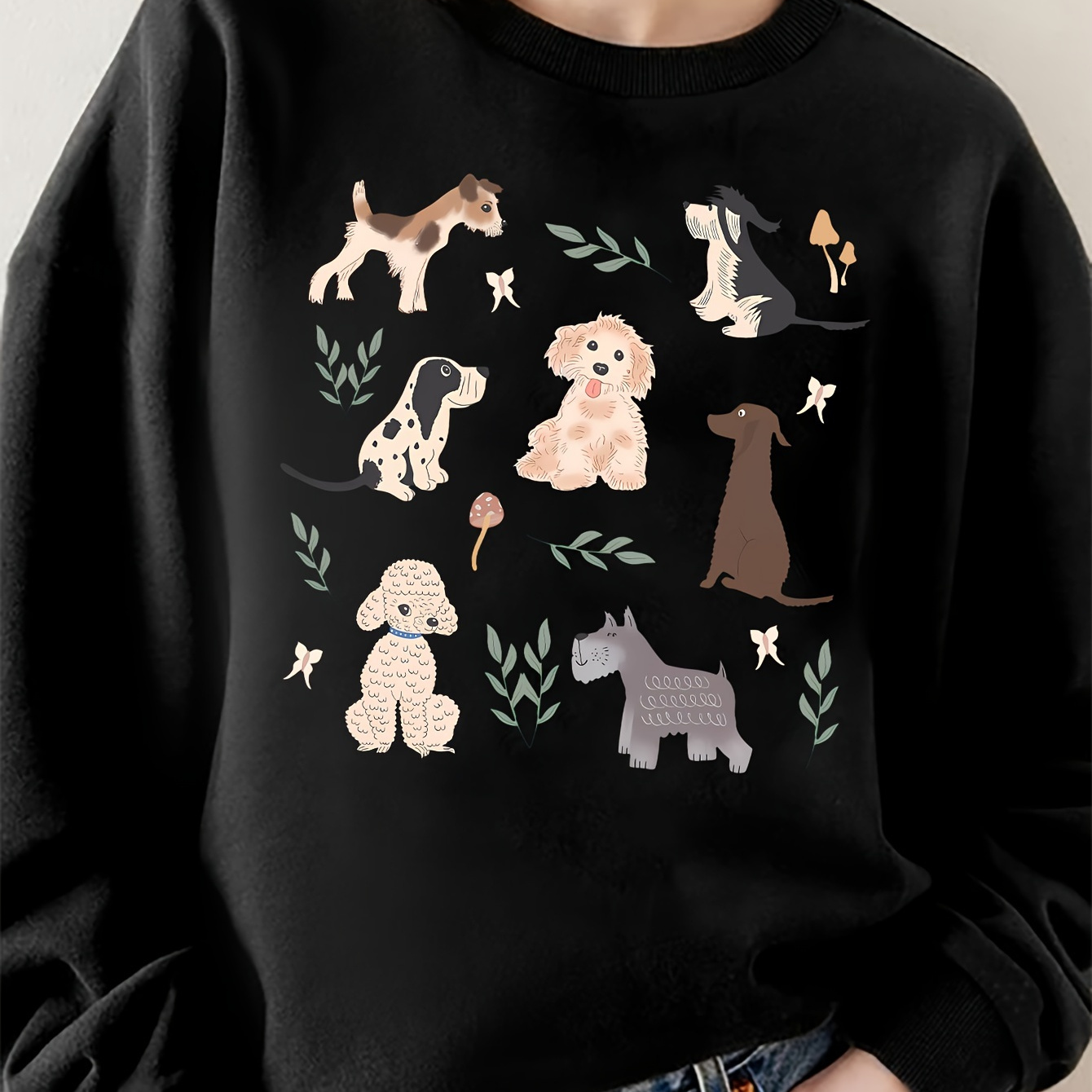 Dogs Print Pullover Sweatshirt, Casual Long Sleeve Crew Neck Sweatshirt For Fall & Winter, Women's Clothing
Dogs Print Pullover Sweatshirt, Casual Long Sleeve Crew Neck Sweatshirt For Fall & Winter, Women's Clothing