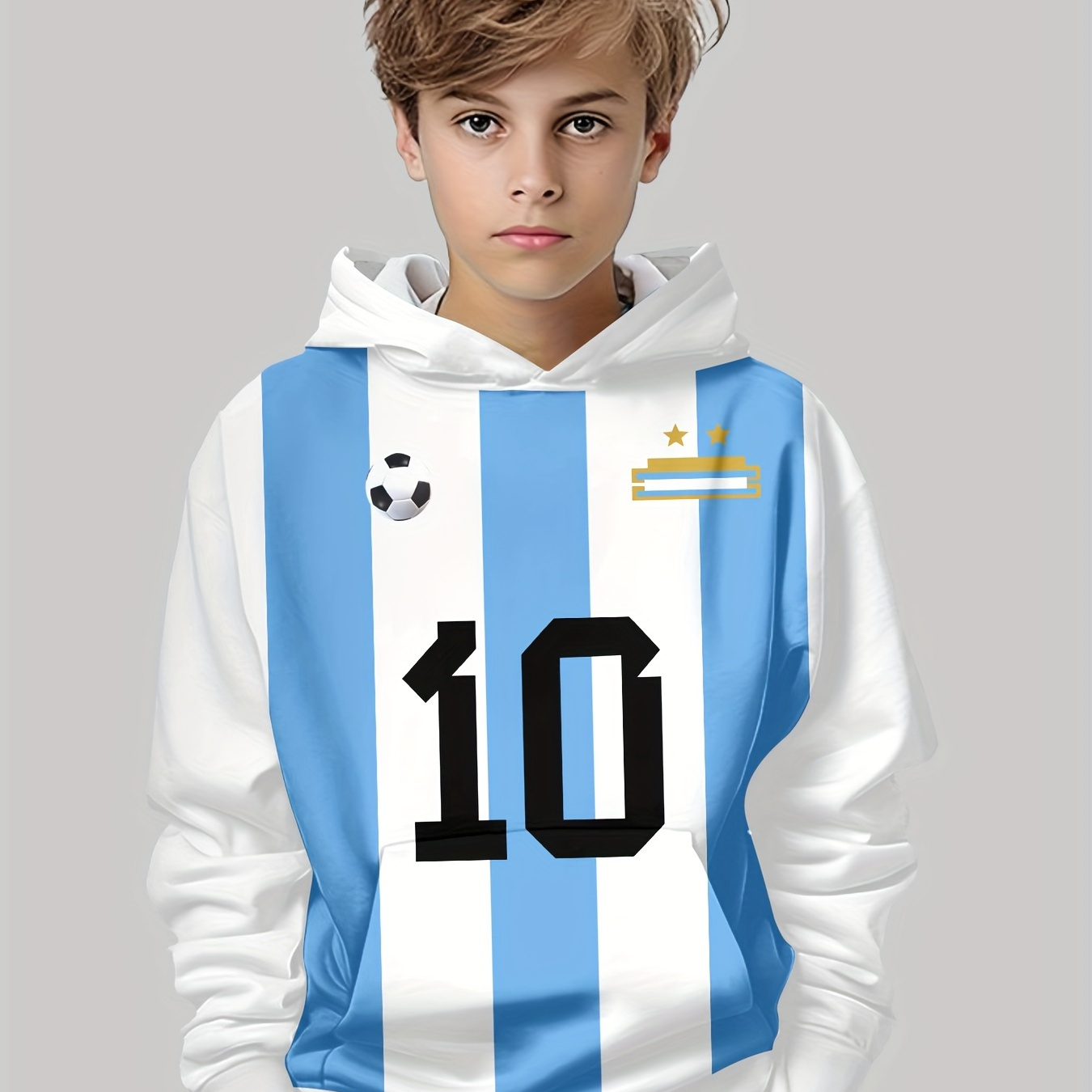 Football And , Boys Pullover Long Sleeve Hoodie, Stylish & Trendy & Cozy For Outdoor Wear
Football And , Boys Pullover Long Sleeve Hoodie, Stylish & Trendy & Cozy For Outdoor Wear