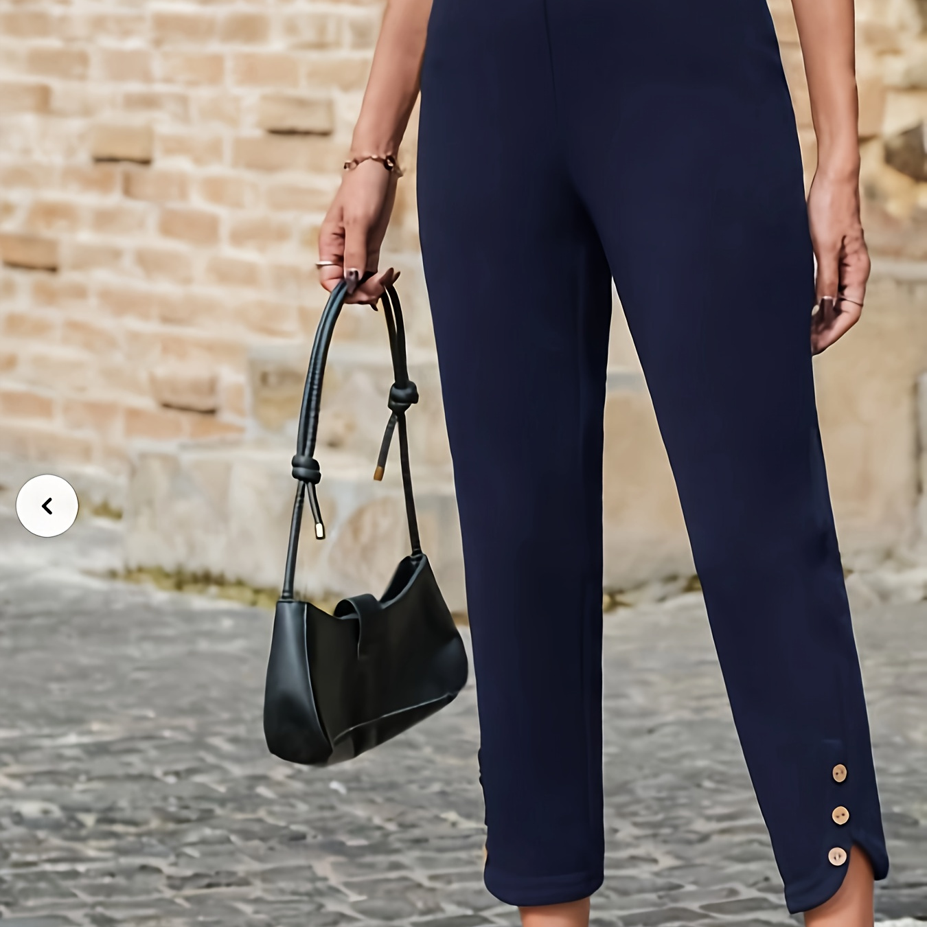 Solid Color High Waist Pants, Elegant Button Skinny Long Length Pants For Every Day, Women's Clothing
Solid Color High Waist Pants, Elegant Button Skinny Long Length Pants For Every Day, Women's Clothing