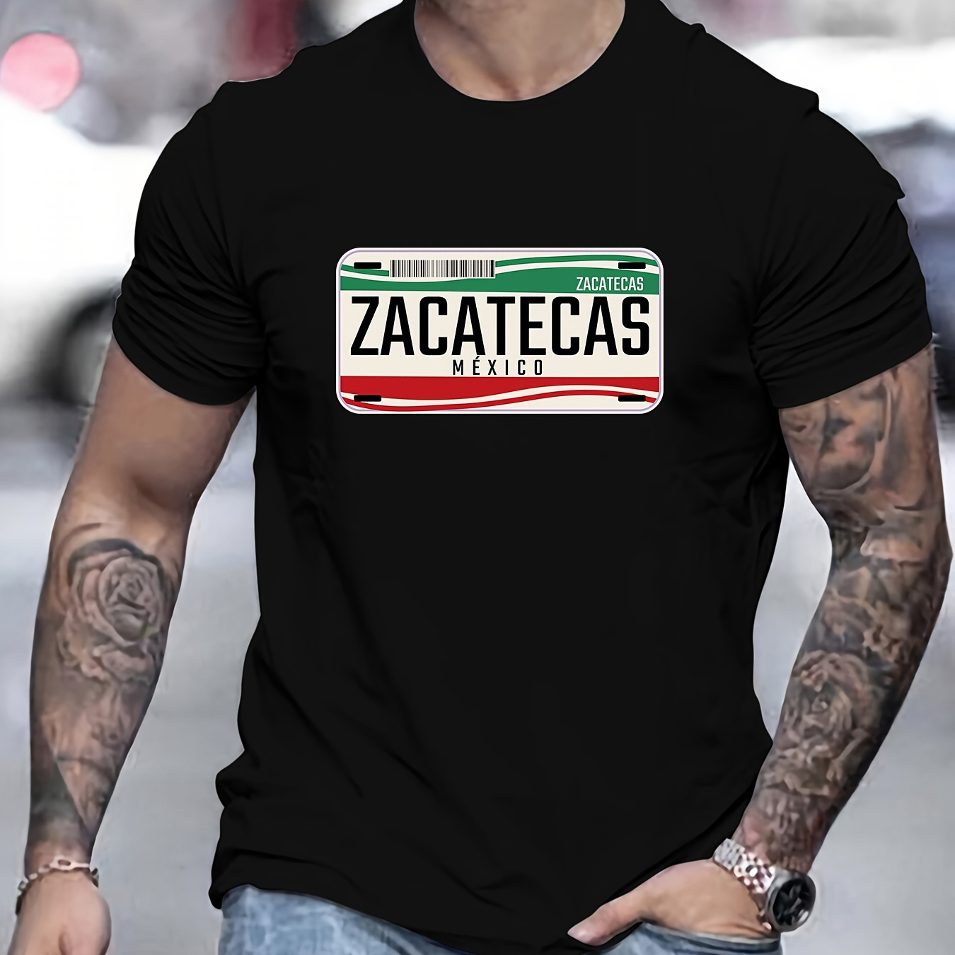 Men's 100% Cotton Zacatrcas Print T-shirt, Casual Short Sleeve Crew Neck Tee, Men's Clothing For Outdoor
Men's 100% Cotton Zacatrcas Print T-shirt, Casual Short Sleeve Crew Neck Tee, Men's Clothing For Outdoor