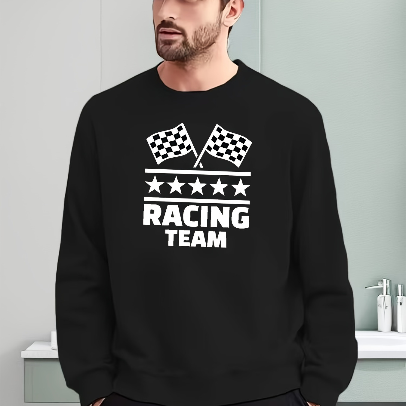 Racing Team Print Men's Graphic Round Neck Sweatshirt, Loose Trendy Pullover, Men's Clothing For Spring Autumn
Racing Team Print Men's Graphic Round Neck Sweatshirt, Loose Trendy Pullover, Men's Clothing For Spring Autumn