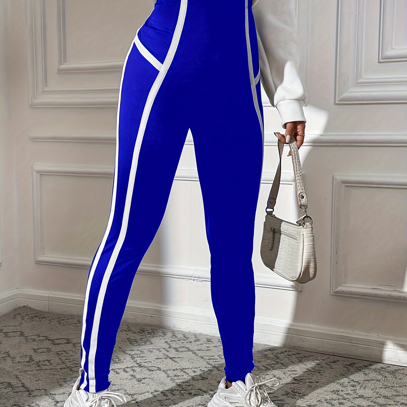 Color Block Skinny Leggings, Casual High Waist Stretchy Leggings, Women's Clothing
Color Block Skinny Leggings, Casual High Waist Stretchy Leggings, Women's Clothing