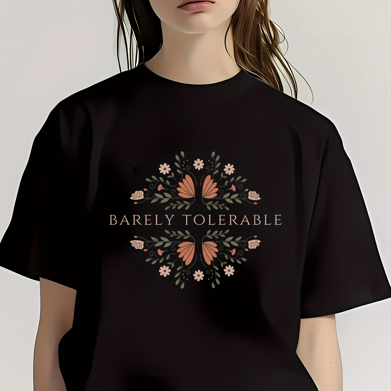 Women's Casual Short Sleeve T-shirt, Comfort Fit, Sporty Graphic Tee With Floral Print, Round Neck Top For Daily Wear
Women's Casual Short Sleeve T-shirt, Comfort Fit, Sporty Graphic Tee With Floral Print, Round Neck Top For Daily Wear