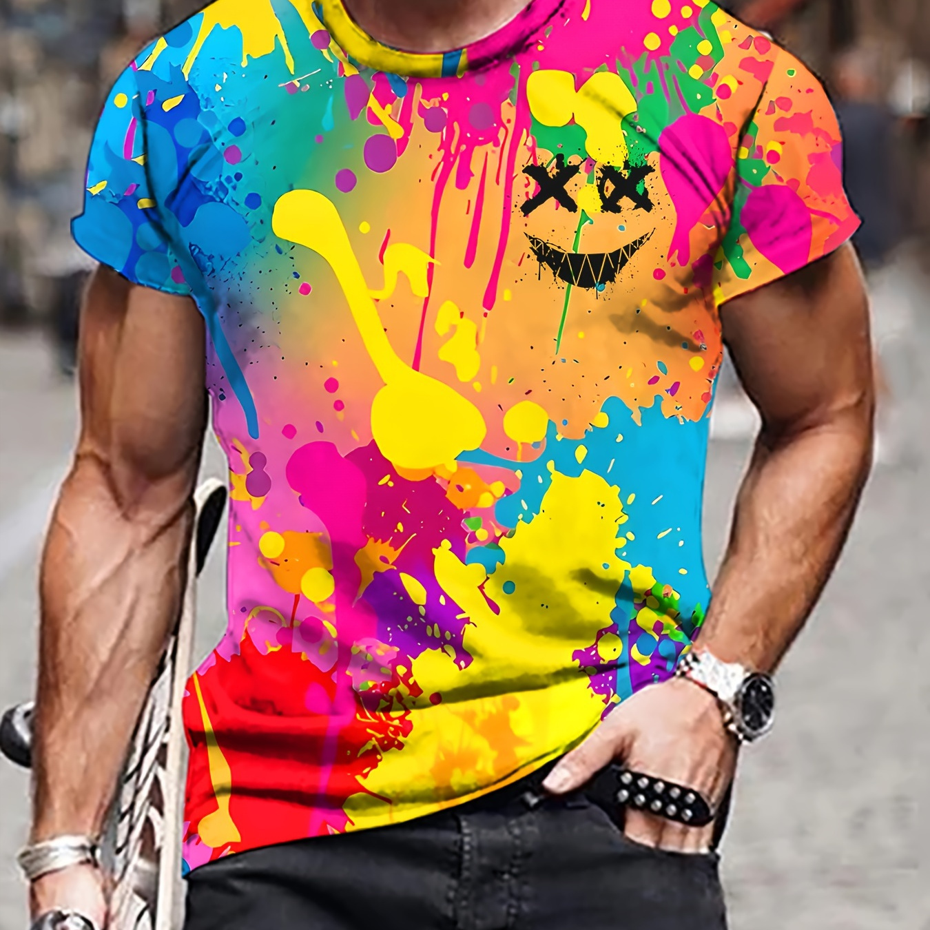 Men's Graffiti Graphic Print T-shirt, Casual Short Sleeve Crew Neck Tee, Men's Clothing For Outdoor
Men's Graffiti Graphic Print T-shirt, Casual Short Sleeve Crew Neck Tee, Men's Clothing For Outdoor