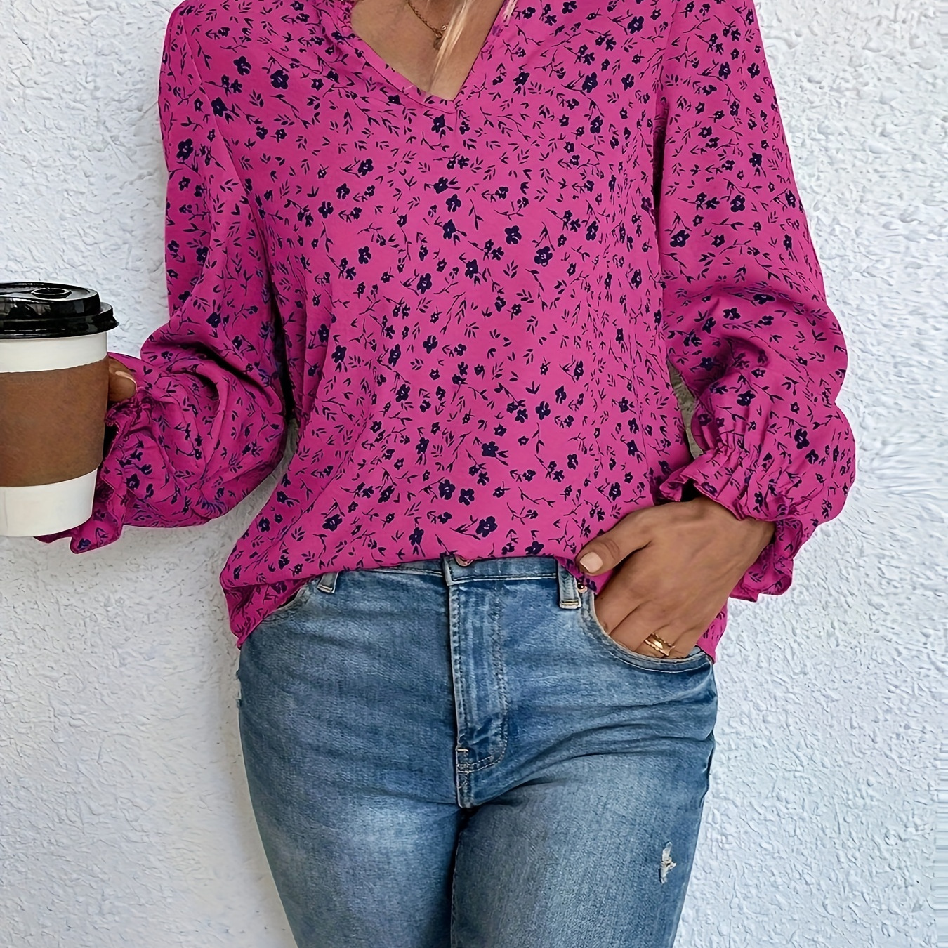 Allover Print V Neck Blouse, Elegant Long Sleeve Blouse For Spring & Fall, Women's Clothing
Allover Print V Neck Blouse, Elegant Long Sleeve Blouse For Spring & Fall, Women's Clothing