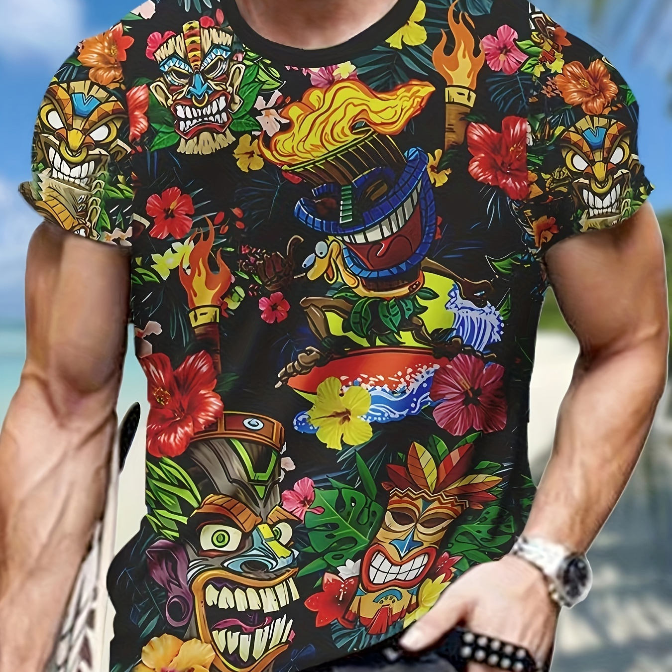 Men's Floral Graphic Print T-shirt, Short Sleeve Crew Neck Tee, Men's Clothing For Summer Outdoor
Men's Floral Graphic Print T-shirt, Short Sleeve Crew Neck Tee, Men's Clothing For Summer Outdoor