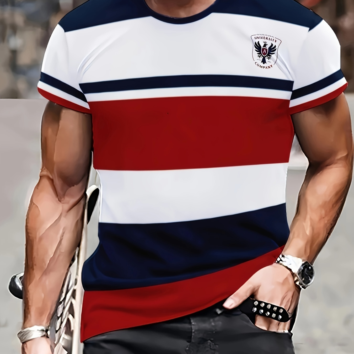 Men' Striped T-shirt, Breathable Mesh Fabric, Comfortable Casual , 3d , Round Neck, Short Sleeve, Summer Knit Pullover, Polyester, Regular Fit, For Sports And ,thin Version For Summer
Men' Striped T-shirt, Breathable Mesh Fabric, Comfortable Casual , 3d , Round Neck, Short Sleeve, Summer Knit Pullover, Polyester, Regular Fit, For Sports And ,thin Version For Summer
