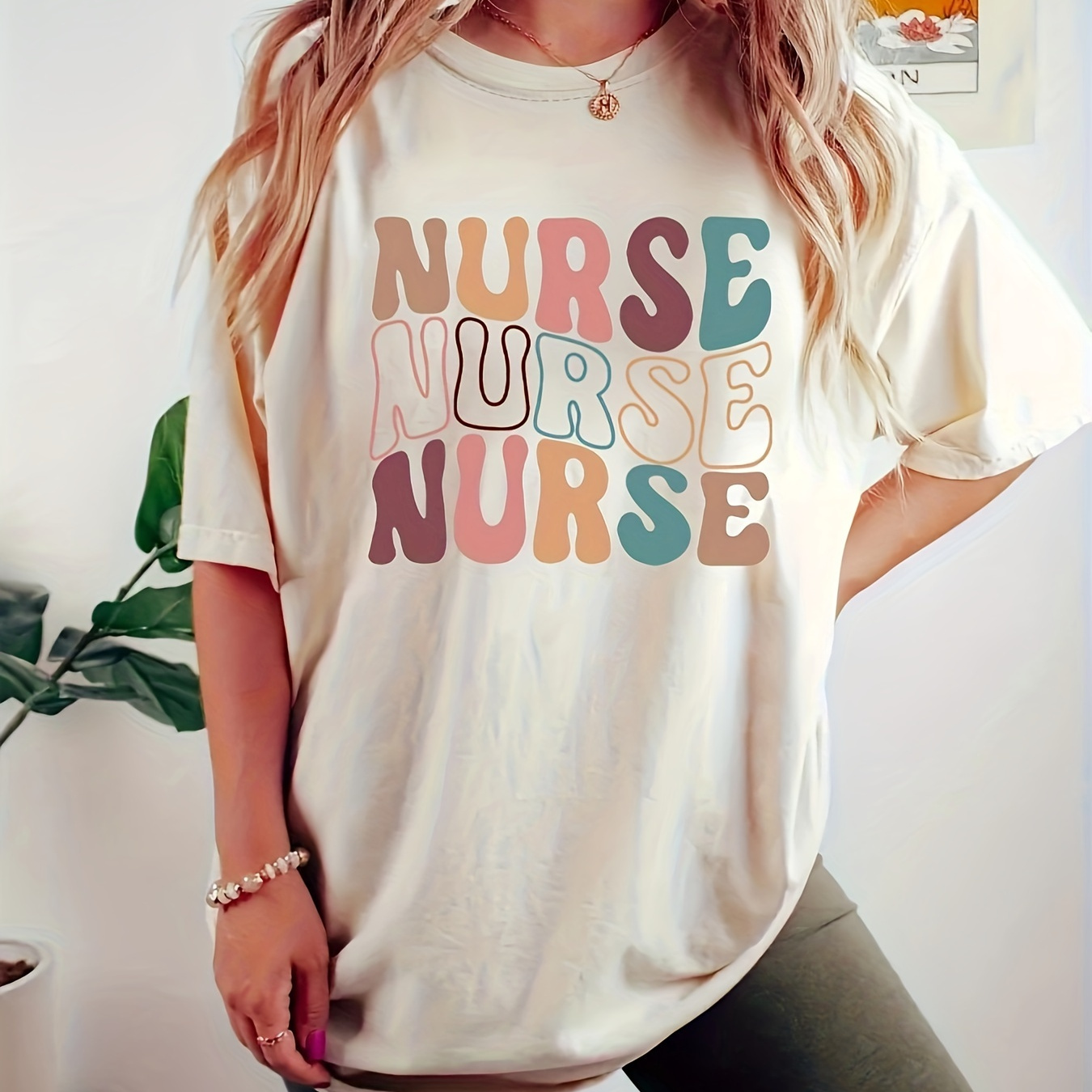 Nurse Print Crew Neck T-shirt, Casual Short Sleeve Top For Spring & Summer, Women's Clothing
Nurse Print Crew Neck T-shirt, Casual Short Sleeve Top For Spring & Summer, Women's Clothing