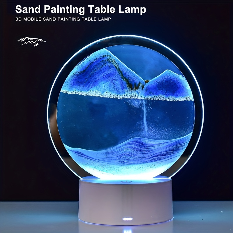 Creative Living Room Home Decoration Moving Sand Art Table Lamp Usb Led