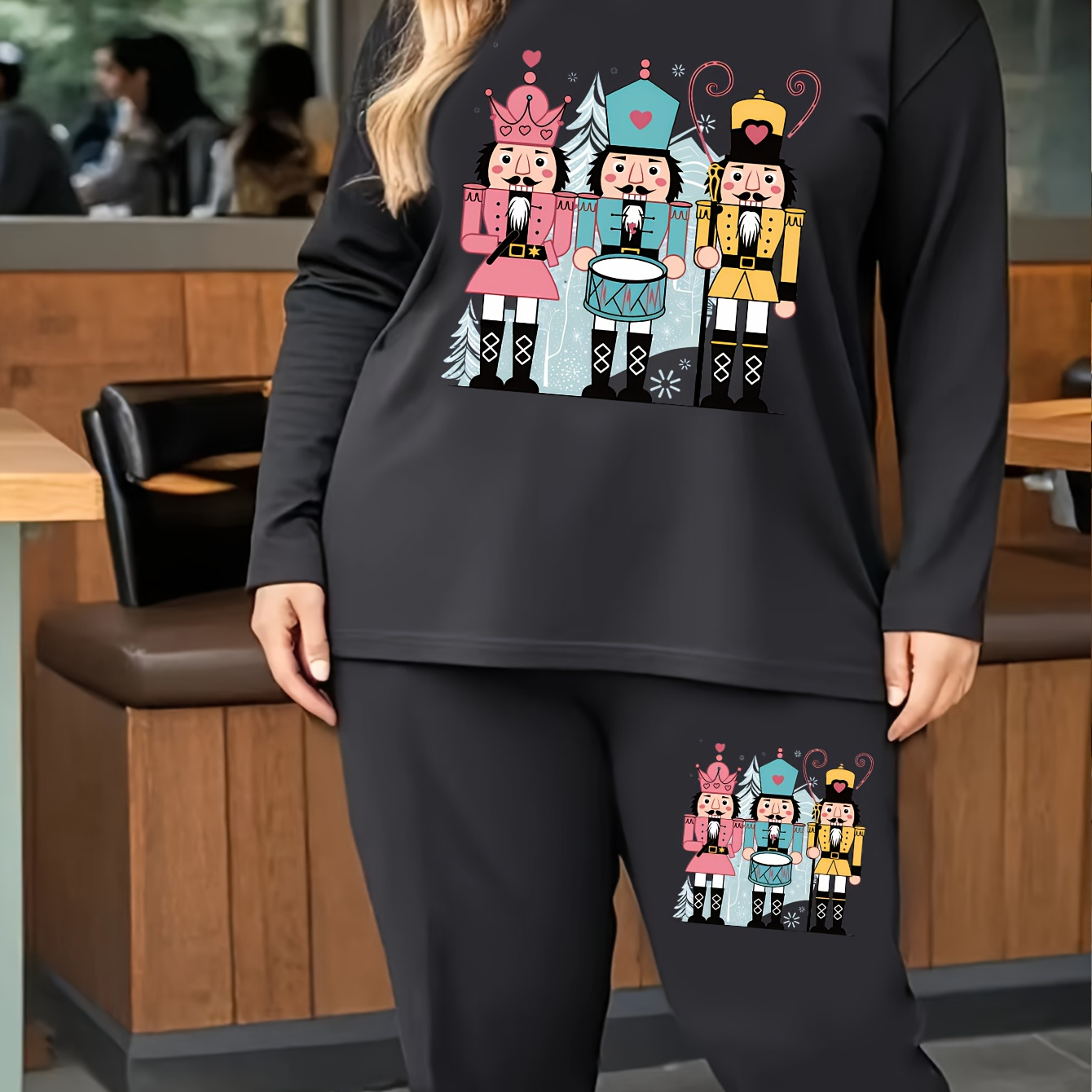 Plus Size Women's 2024 , Long Sleeve Top And Pants Set, Round , , Polyester , Pattern, Loungewear Outfit
Plus Size Women's 2024 , Long Sleeve Top And Pants Set, Round , , Polyester , Pattern, Loungewear Outfit