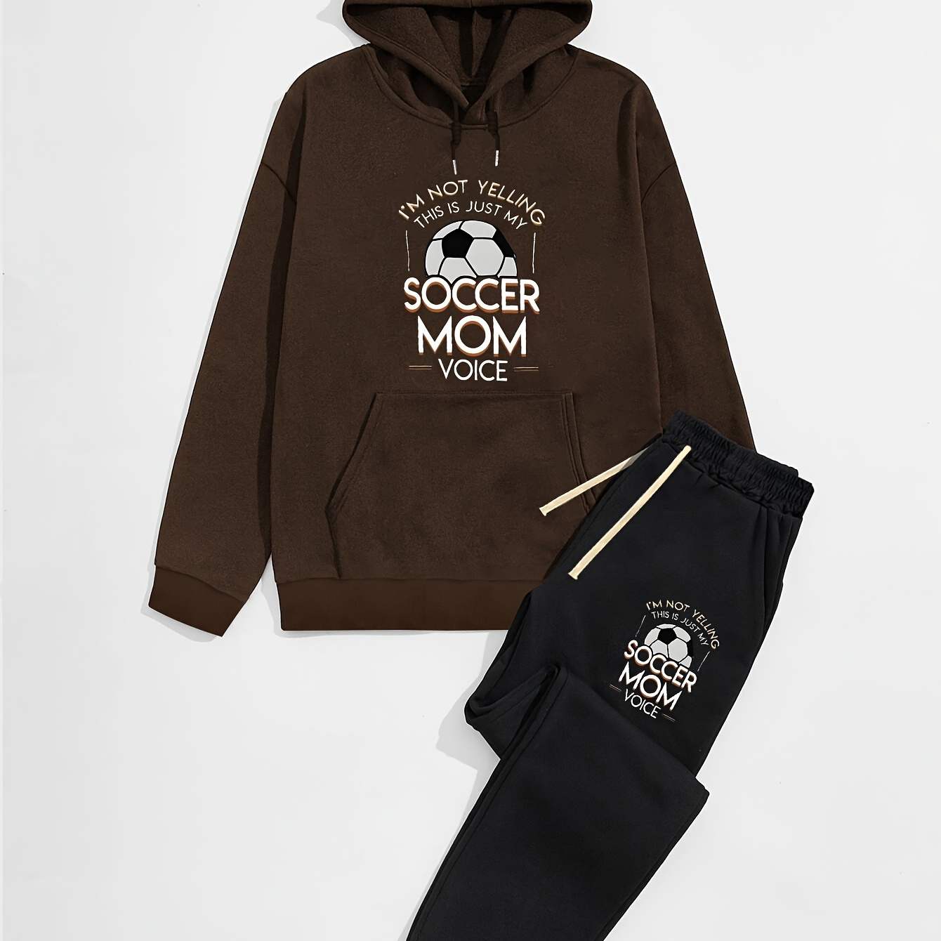 Casual 2pcs Set, Men's Soccer Print Hoodie & Drawstring Sweatpants Matching Set For Fall Winter
Casual 2pcs Set, Men's Soccer Print Hoodie & Drawstring Sweatpants Matching Set For Fall Winter