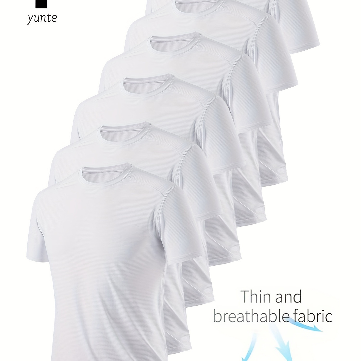 Men's 6-pack Set Of Quick Dry And Breathable Short Sleeve And Crew Neck T-shirts In Solid Color, Lightweight And Comfy Tops For Summer Training, Fitness And Gym Wear
Men's 6-pack Set Of Quick Dry And Breathable Short Sleeve And Crew Neck T-shirts In Solid Color, Lightweight And Comfy Tops For Summer Training, Fitness And Gym Wear