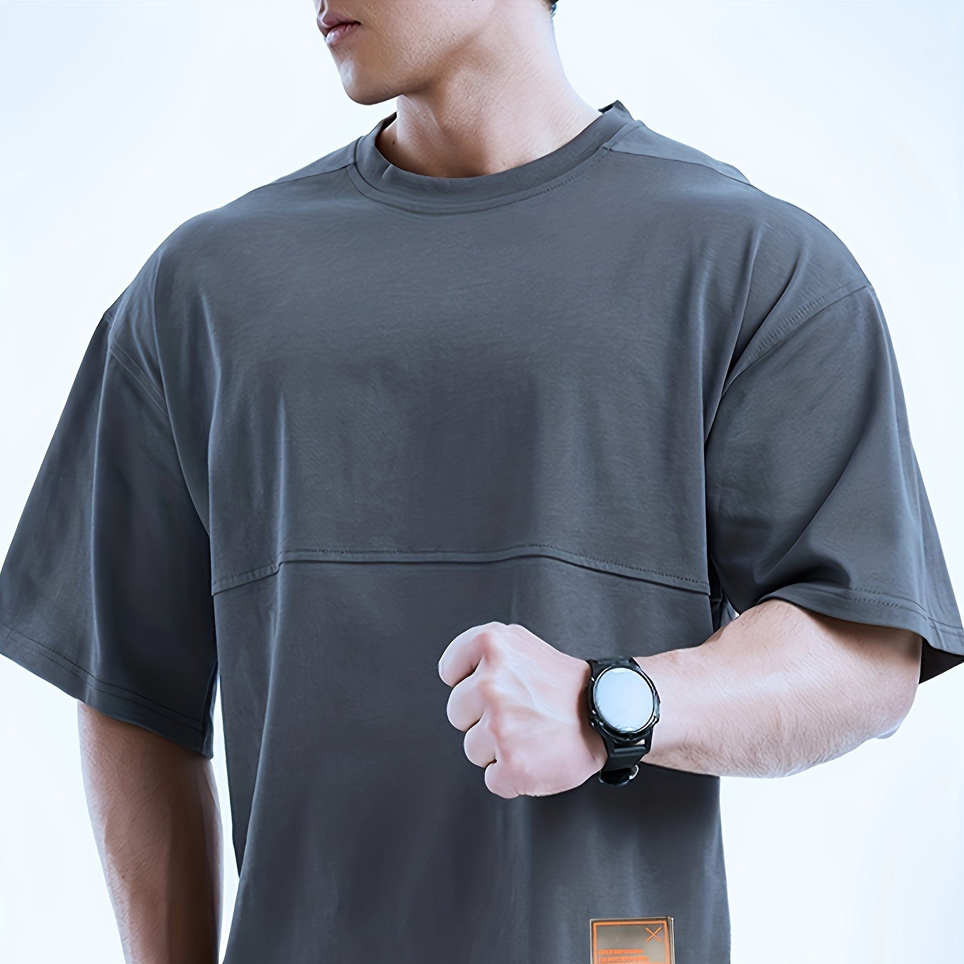 Men's Solid Creative Loose Top, Casual Slightly Stretch Short Sleeve Crew Neck Running Fitness Sports T-shirt, Men's Clothes For Summer Outdoor
Men's Solid Creative Loose Top, Casual Slightly Stretch Short Sleeve Crew Neck Running Fitness Sports T-shirt, Men's Clothes For Summer Outdoor