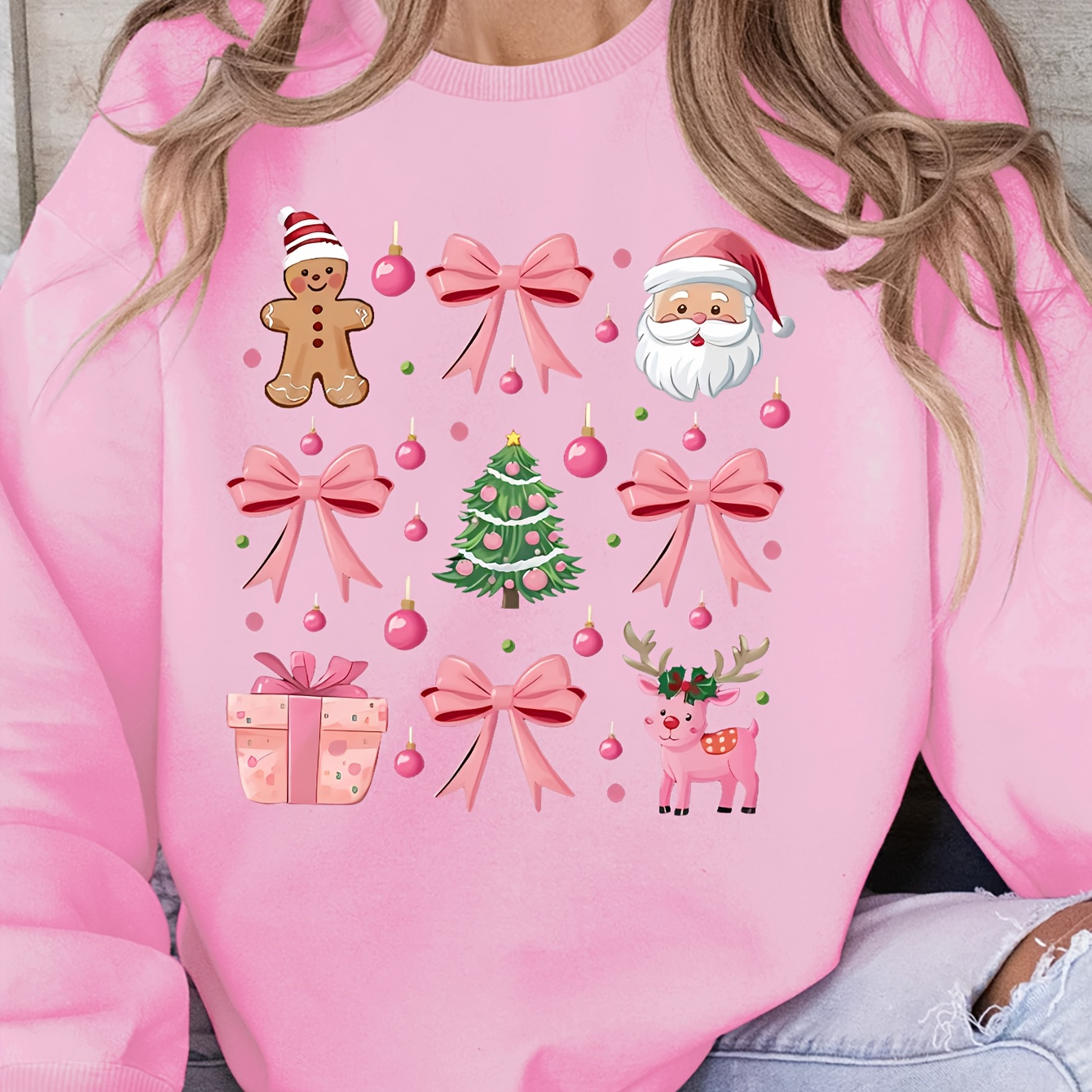 Women's Christmas Tree & Graphic Sweatshirt - Polyester , , Long Sleeve For Fall/ | | Top Bow
Women's Christmas Tree & Graphic Sweatshirt - Polyester , , Long Sleeve For Fall/ | | Top Bow