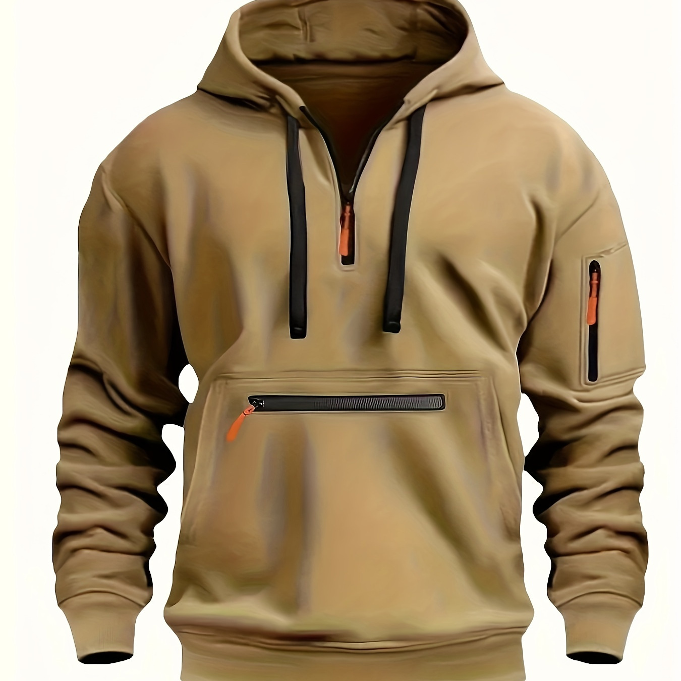 Men' Hooded Pullover With Zipper, Polyester Athletic Jacket, Regular Fit, Solid Color, Spring/autumn, Casual Sports Outerwear
Men' Hooded Pullover With Zipper, Polyester Athletic Jacket, Regular Fit, Solid Color, Spring/autumn, Casual Sports Outerwear