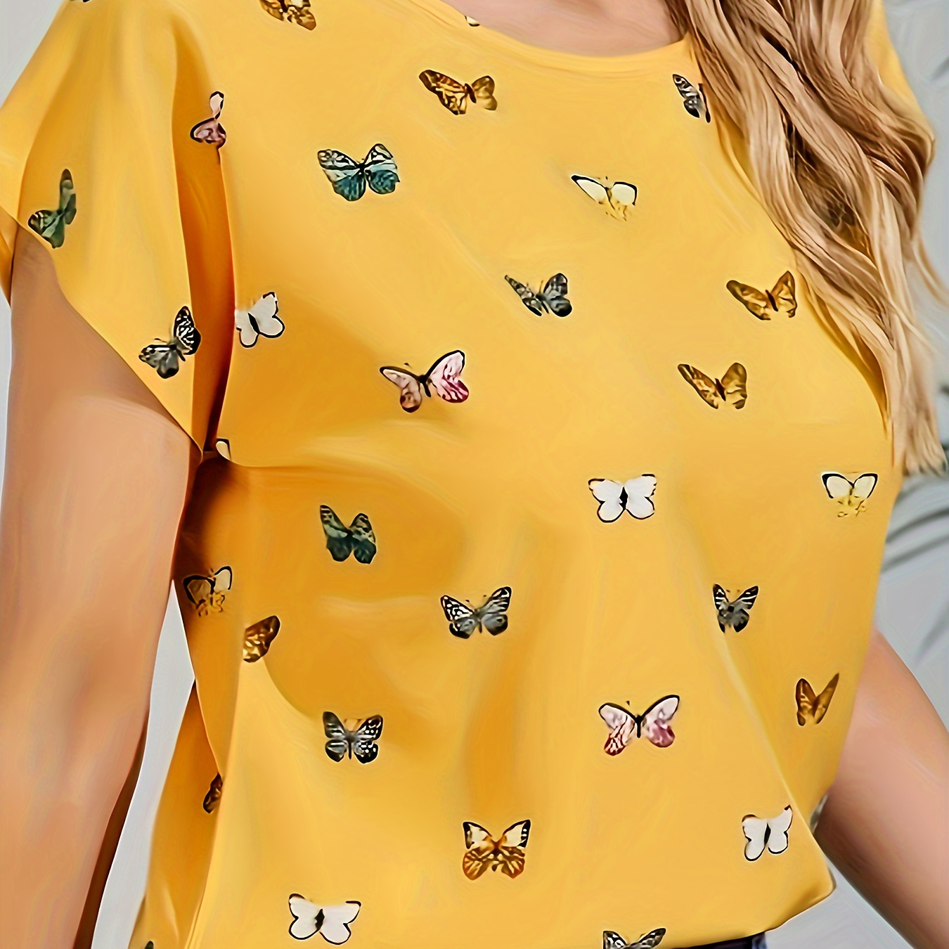 Butterfly Print Loose Blouse, Casual Short Sleeve Blouse For Spring & Summer, Women's Clothing
Butterfly Print Loose Blouse, Casual Short Sleeve Blouse For Spring & Summer, Women's Clothing