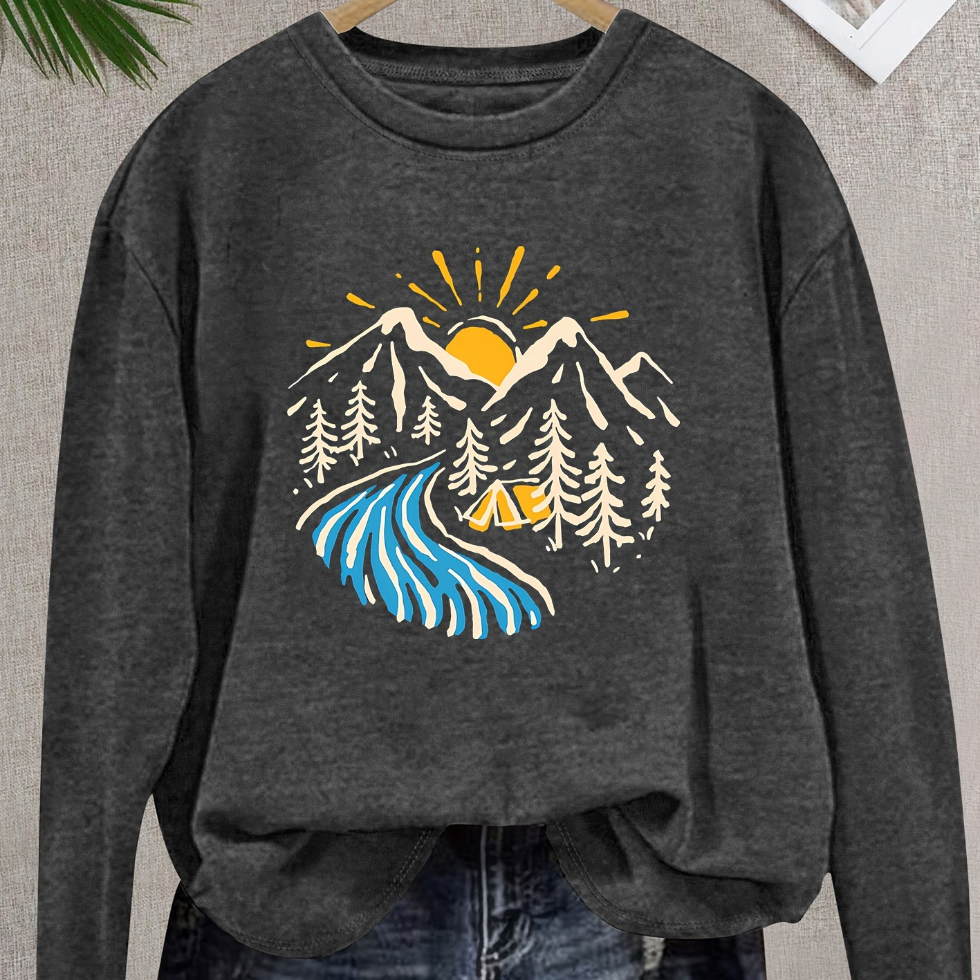 Women's Casual Outdoor T-shirt With Print, Round Neck, Long Sleeve, Breathable Fabric Fabric For Spring, Summer, And Fall
Women's Casual Outdoor T-shirt With Print, Round Neck, Long Sleeve, Breathable Fabric Fabric For Spring, Summer, And Fall