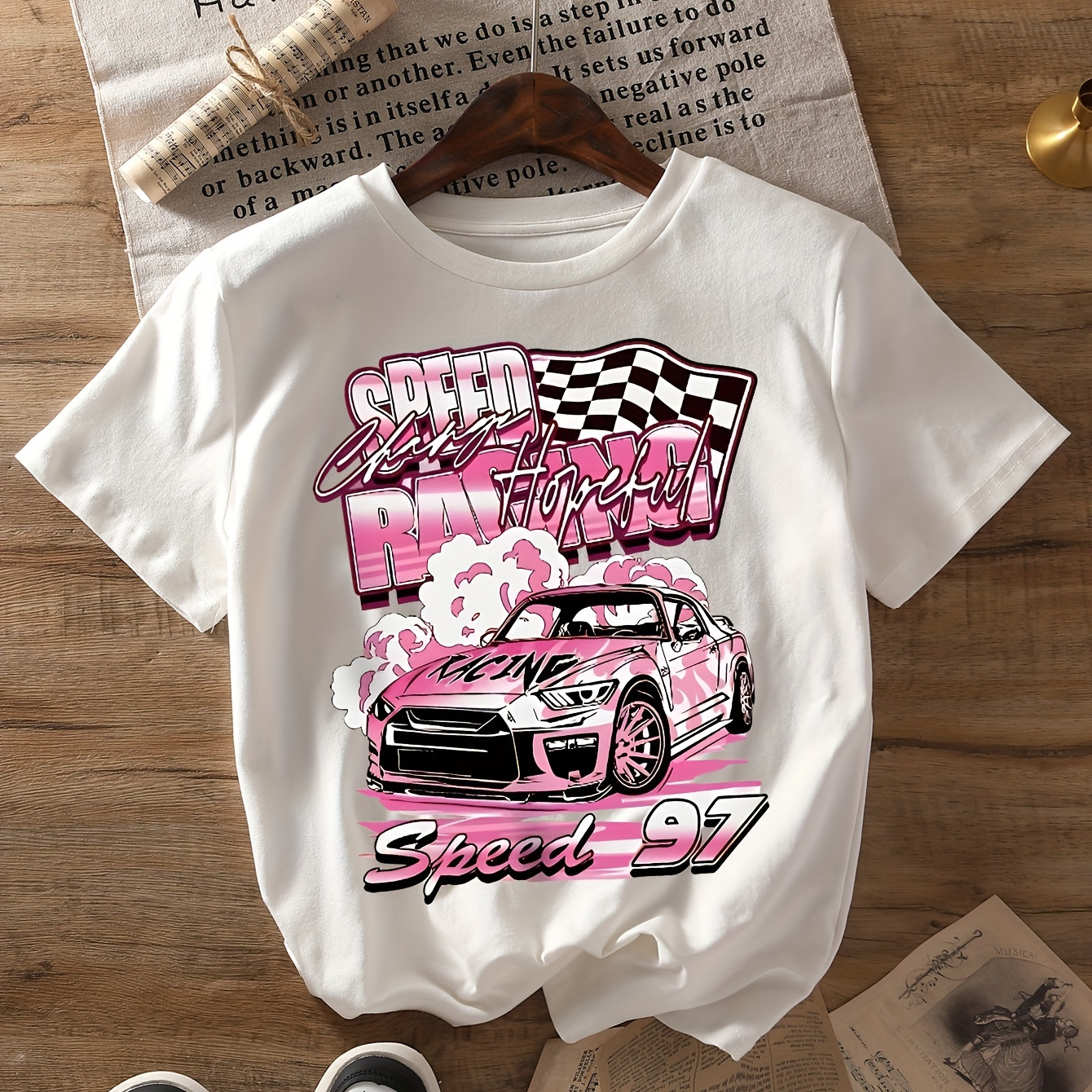 Car Print T-shirt, Short Sleeve Crew Neck Casual Top For Summer & Spring, Women's Clothing
Car Print T-shirt, Short Sleeve Crew Neck Casual Top For Summer & Spring, Women's Clothing