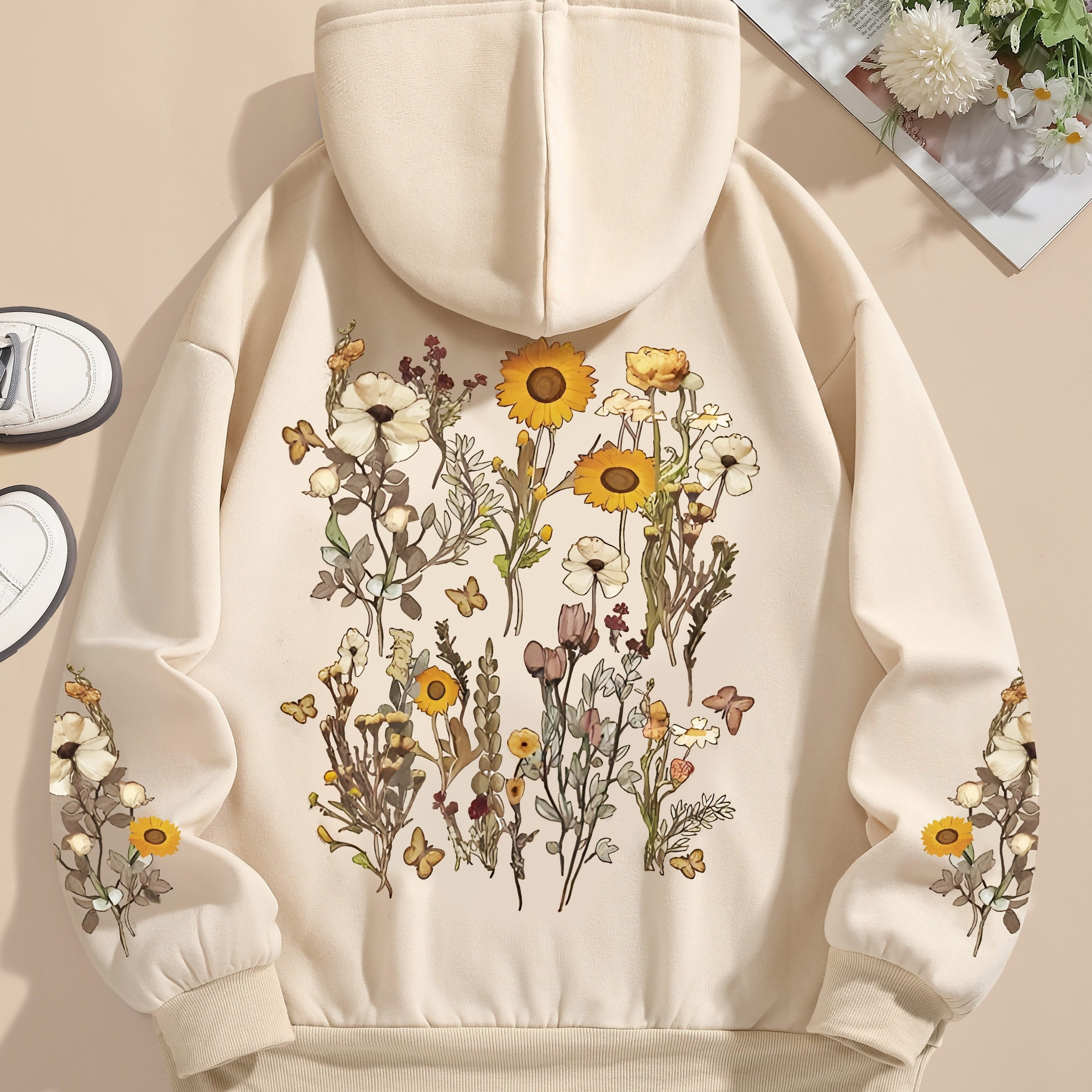Floral Print Hoodie, Drawstring Casual Hooded Sweatshirt For Winter & Fall, Women's Clothing
Floral Print Hoodie, Drawstring Casual Hooded Sweatshirt For Winter & Fall, Women's Clothing