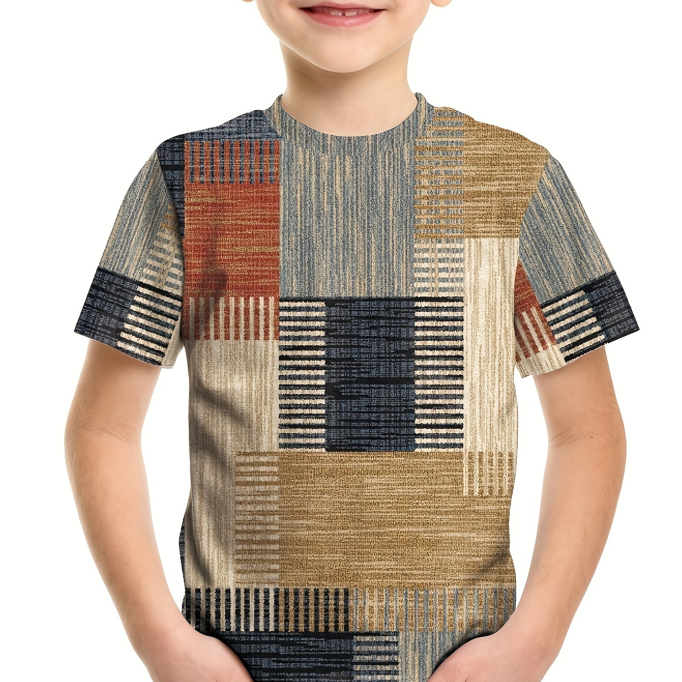 Boys Colorblock Creative T-shirt, Casual Lightweight Comfy Short Sleeve Tee Tops, Boys Clothes For Summer
Boys Colorblock Creative T-shirt, Casual Lightweight Comfy Short Sleeve Tee Tops, Boys Clothes For Summer