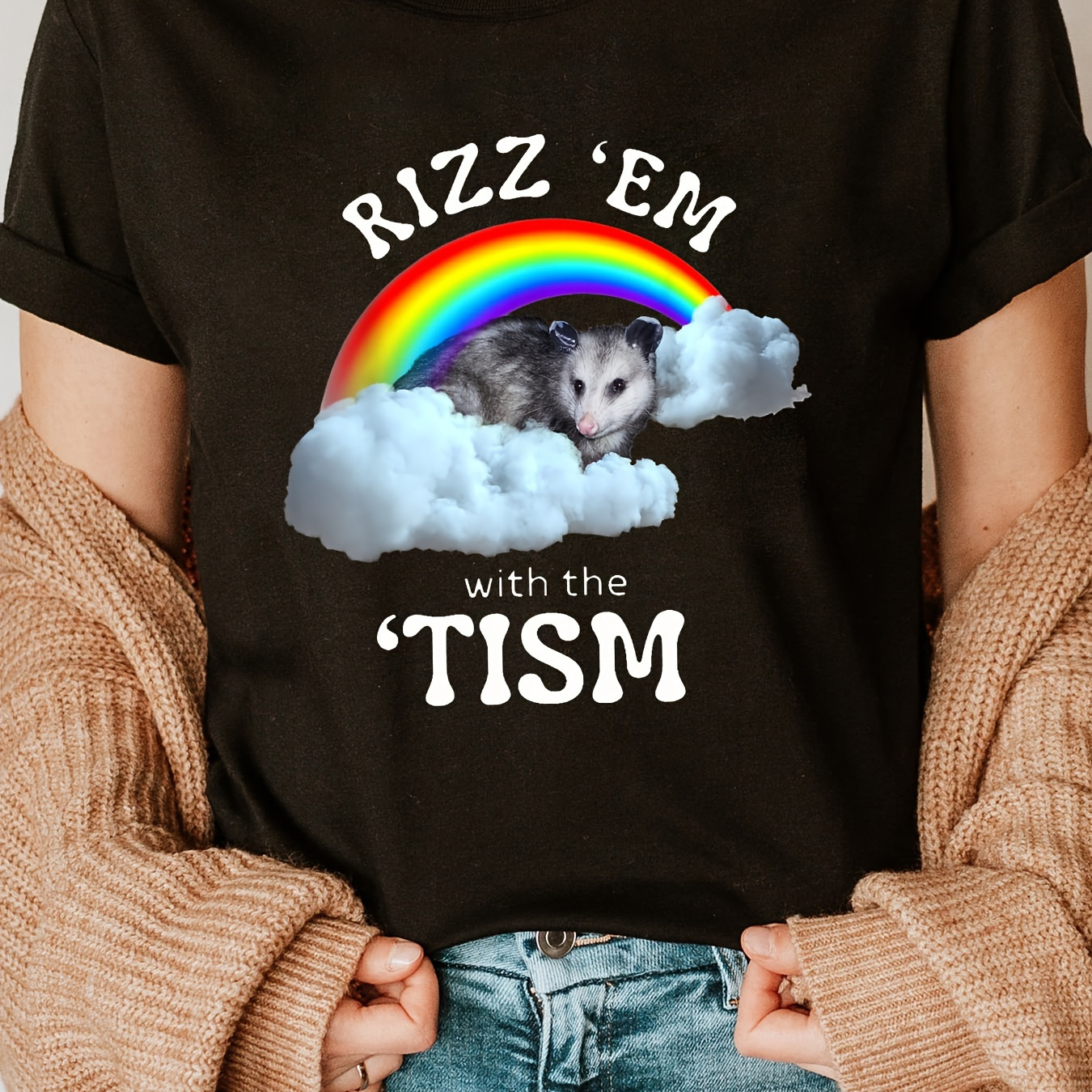 Rainbow Print Crew Neck T-shirt, Casual Short Sleeve T-shirt For Spring & Summer, Women's Clothing
Rainbow Print Crew Neck T-shirt, Casual Short Sleeve T-shirt For Spring & Summer, Women's Clothing