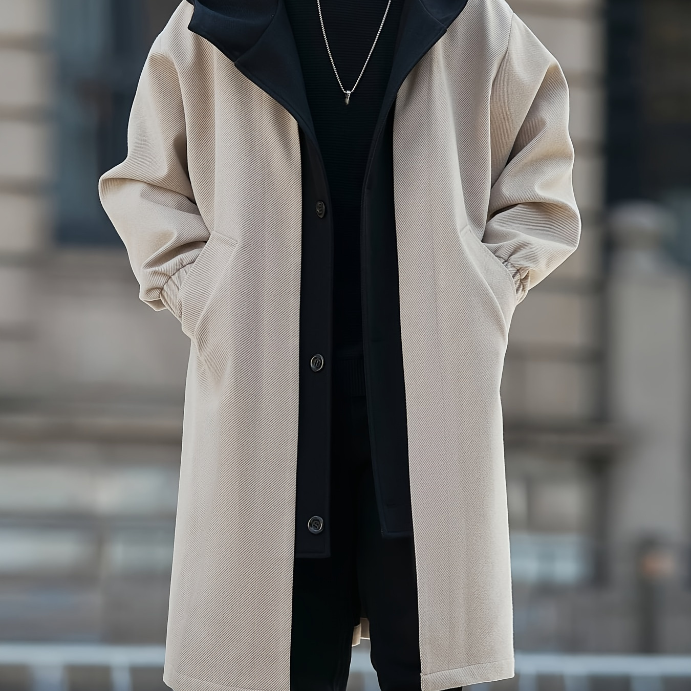Men's Casual Hooded Tweed Trench Coat, Long Length Winter Overcoat, Non-stretch Fabric, Regular Sleeve, With Polyester , Single Breasted Button Closure With Pockets, For Woven Outerwear
Men's Casual Hooded Tweed Trench Coat, Long Length Winter Overcoat, Non-stretch Fabric, Regular Sleeve, With Polyester , Single Breasted Button Closure With Pockets, For Woven Outerwear