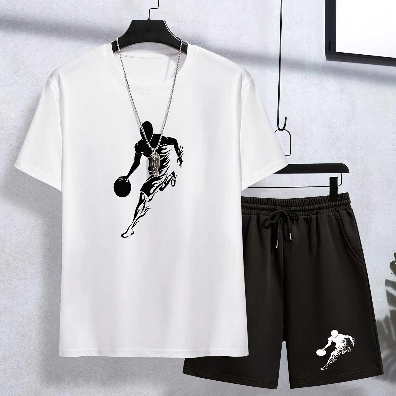 Basketball Trendy Sketch Print 2pcs Boys Casual Short-sleeved T-shirt & Shorts Set, Cool Comfy Perfect Versatile Summer Clothing
Basketball Trendy Sketch Print 2pcs Boys Casual Short-sleeved T-shirt & Shorts Set, Cool Comfy Perfect Versatile Summer Clothing
