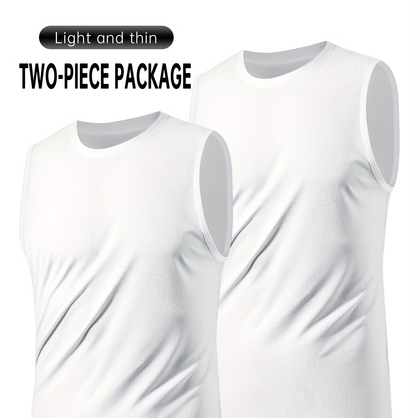 2 Pcs Men's Solid Tank Top, Active Crew Neck Slim-fit Sleeveless Top, Men's Clothing For Summer Outdoor
2 Pcs Men's Solid Tank Top, Active Crew Neck Slim-fit Sleeveless Top, Men's Clothing For Summer Outdoor