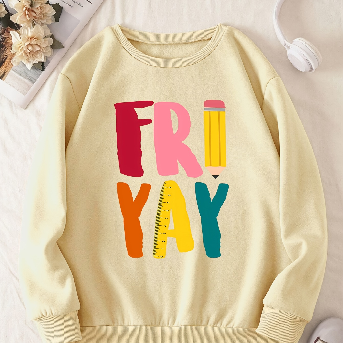 Colorful Letter Print Sweatshirt, Crew Neck Casual Sweatshirt For Winter & Fall, Women's Clothing
Colorful Letter Print Sweatshirt, Crew Neck Casual Sweatshirt For Winter & Fall, Women's Clothing