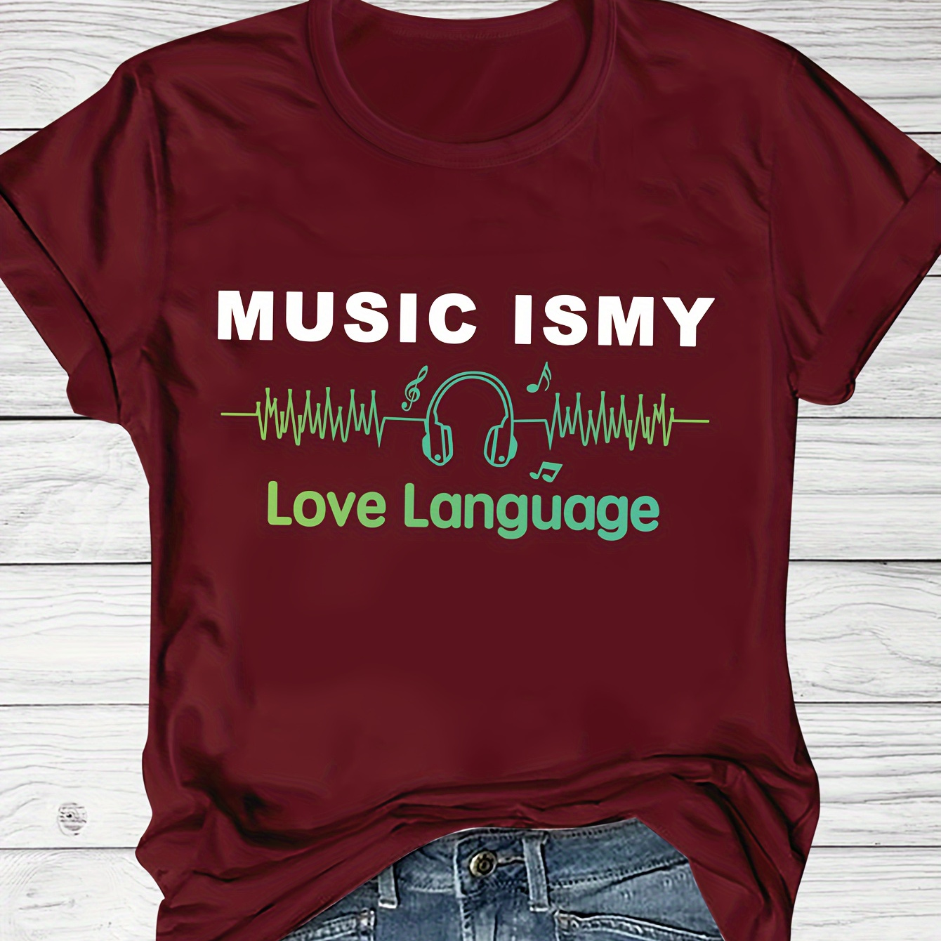 Music Theme Print Crew Neck T-shirt, Short Sleeve Casual Top For Summer & Spring, Women's Clothing
Music Theme Print Crew Neck T-shirt, Short Sleeve Casual Top For Summer & Spring, Women's Clothing
