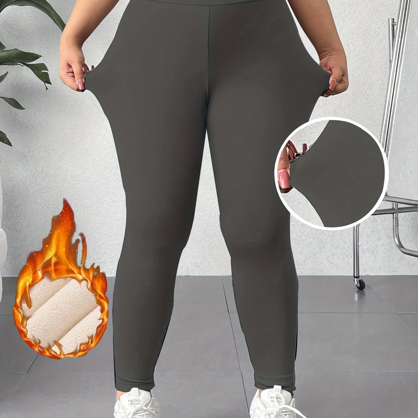 Plus Size Solid Warm Leggings, Casual High Waist Thick Stretchy Leggings For Fall & Winter, Women's Plus Size Clothing
Plus Size Solid Warm Leggings, Casual High Waist Thick Stretchy Leggings For Fall & Winter, Women's Plus Size Clothing