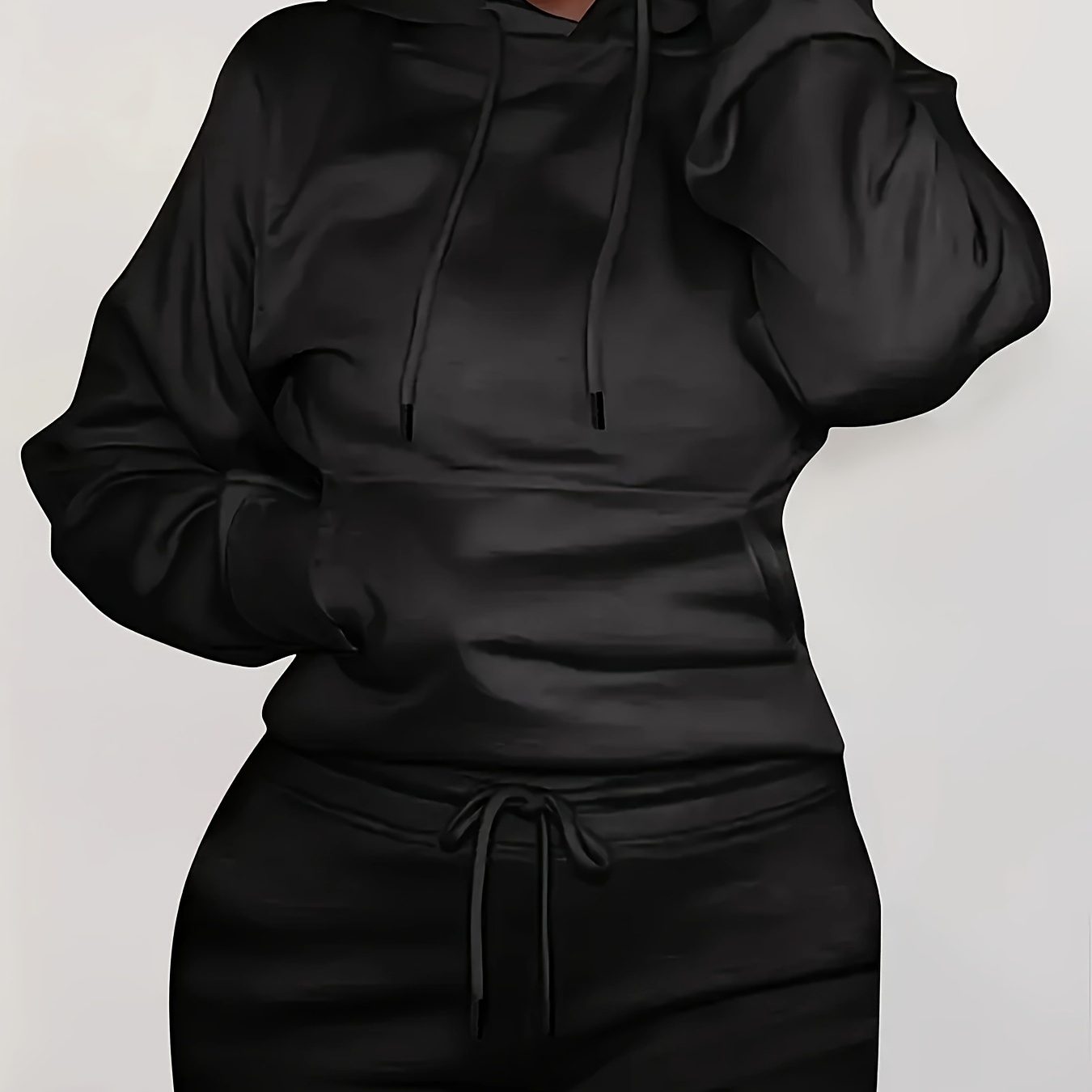 Women's Oversized Hooded Sweatshirt With Front Pocket, 100% Polyester Knit Fabric, Long Sleeve Pullovers, Solid Color Sportswear Set For Casual Outdoor - 1xl-4xl
Women's Oversized Hooded Sweatshirt With Front Pocket, 100% Polyester Knit Fabric, Long Sleeve Pullovers, Solid Color Sportswear Set For Casual Outdoor - 1xl-4xl