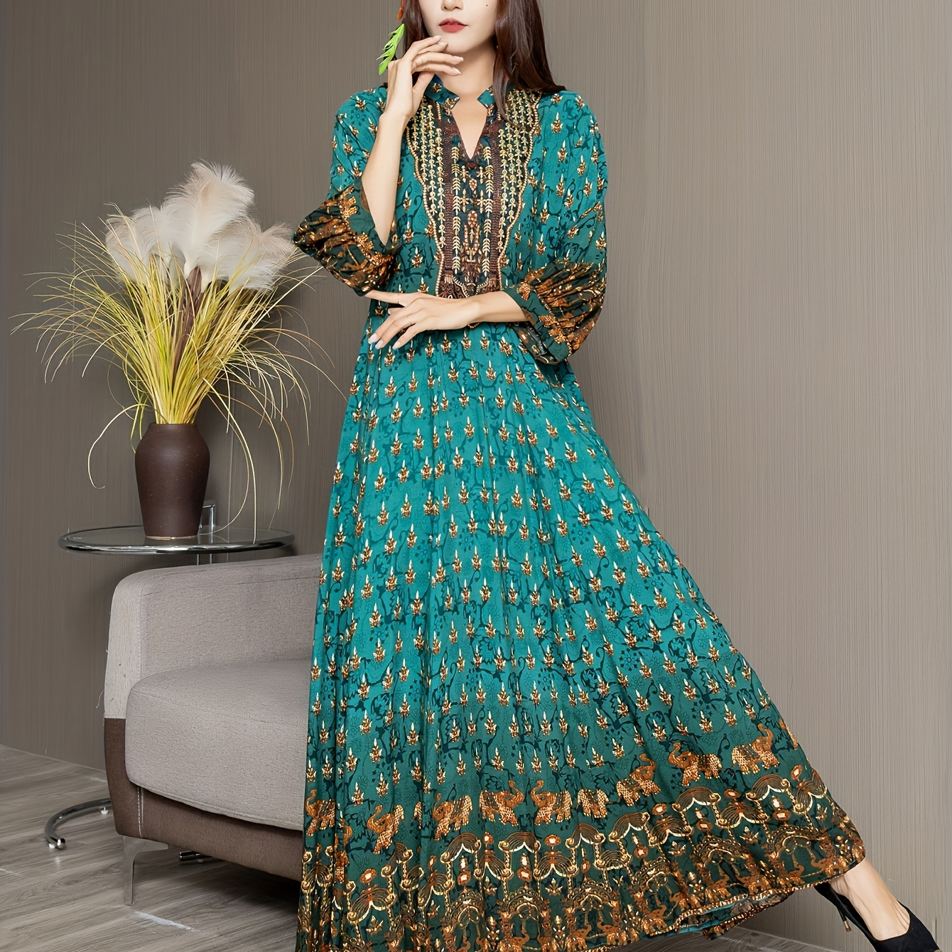-chic Embroidered Maxi Dress - Vintage-inspired, Long Sleeve With Tie Waist For Women | Beach & Casual Wear
-chic Embroidered Maxi Dress - Vintage-inspired, Long Sleeve With Tie Waist For Women | Beach & Casual Wear