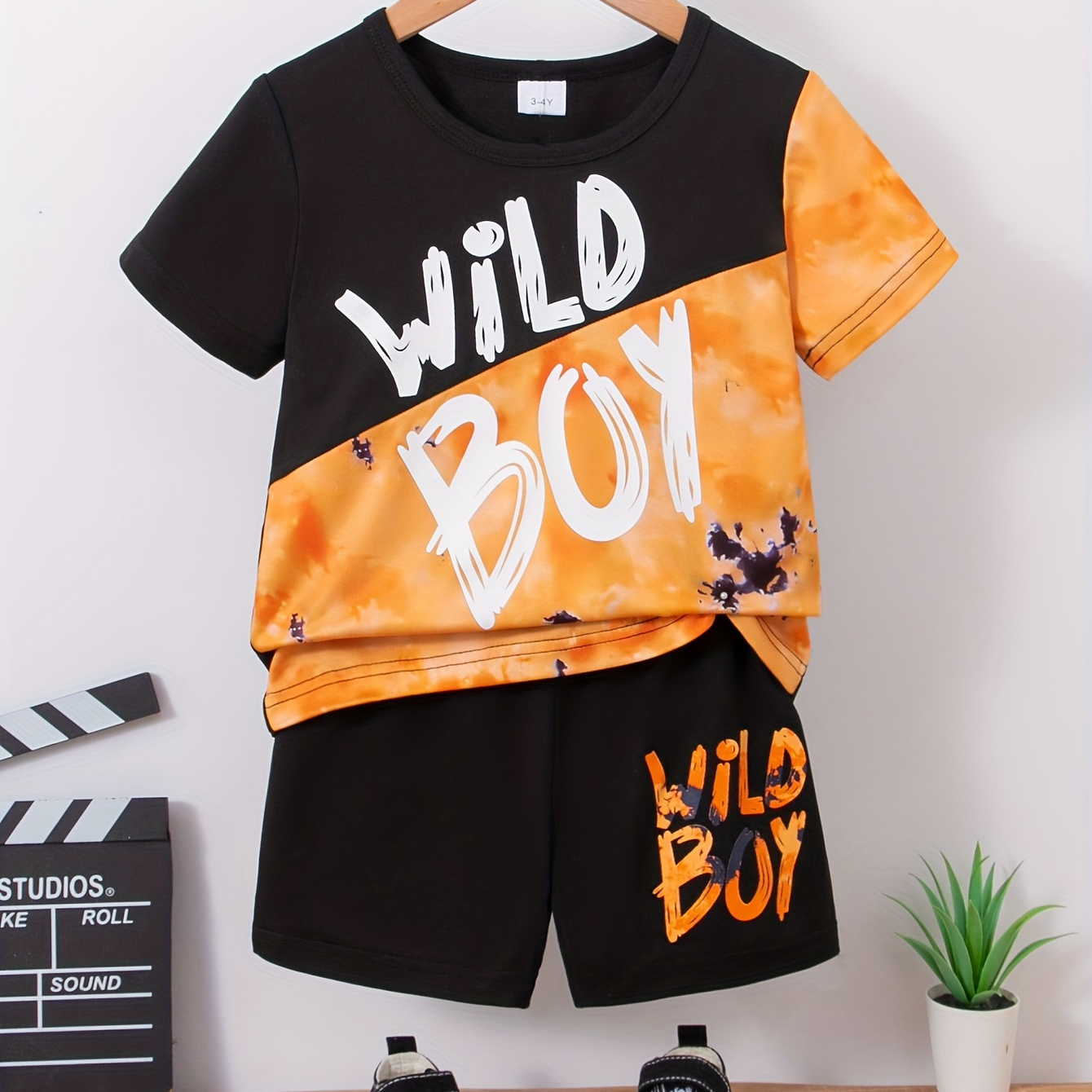2pcs Boys Casual Tie Dye Color Block Wild Boy Letter Graphic Print Short Sleeve T-shirt & Shorts Set, Comfy Summer Kids Clothes
2pcs Boys Casual Tie Dye Color Block Wild Boy Letter Graphic Print Short Sleeve T-shirt & Shorts Set, Comfy Summer Kids Clothes