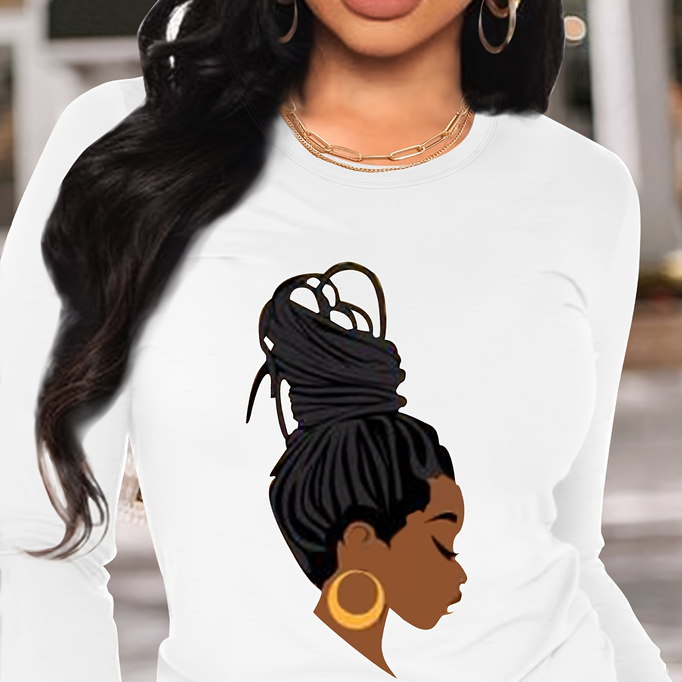 Graphic Print T-shirt, Long Sleeve Crew Neck Casual Top For Spring & Fall, Women's Clothing
Graphic Print T-shirt, Long Sleeve Crew Neck Casual Top For Spring & Fall, Women's Clothing