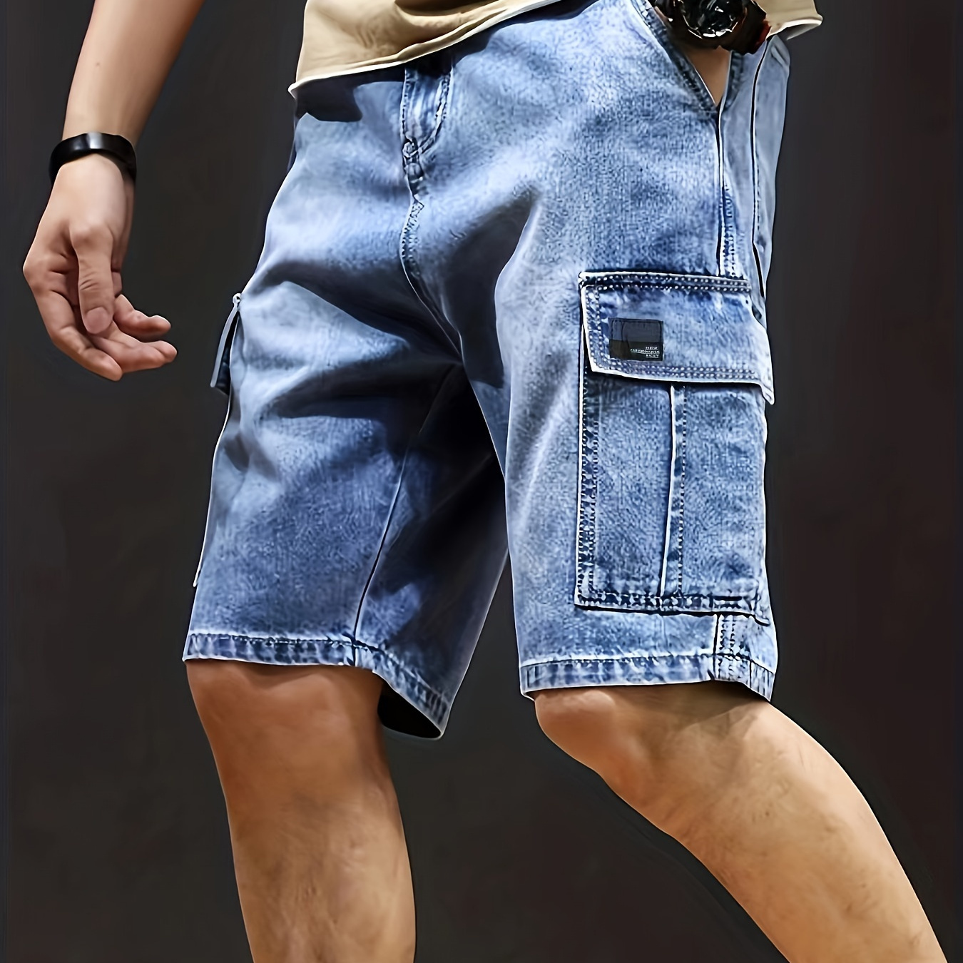 Men's Solid Cotton Blend Denim Jorts With Side Pockets Design, Chic Street Style Summer Bottoms For Men
Men's Solid Cotton Blend Denim Jorts With Side Pockets Design, Chic Street Style Summer Bottoms For Men