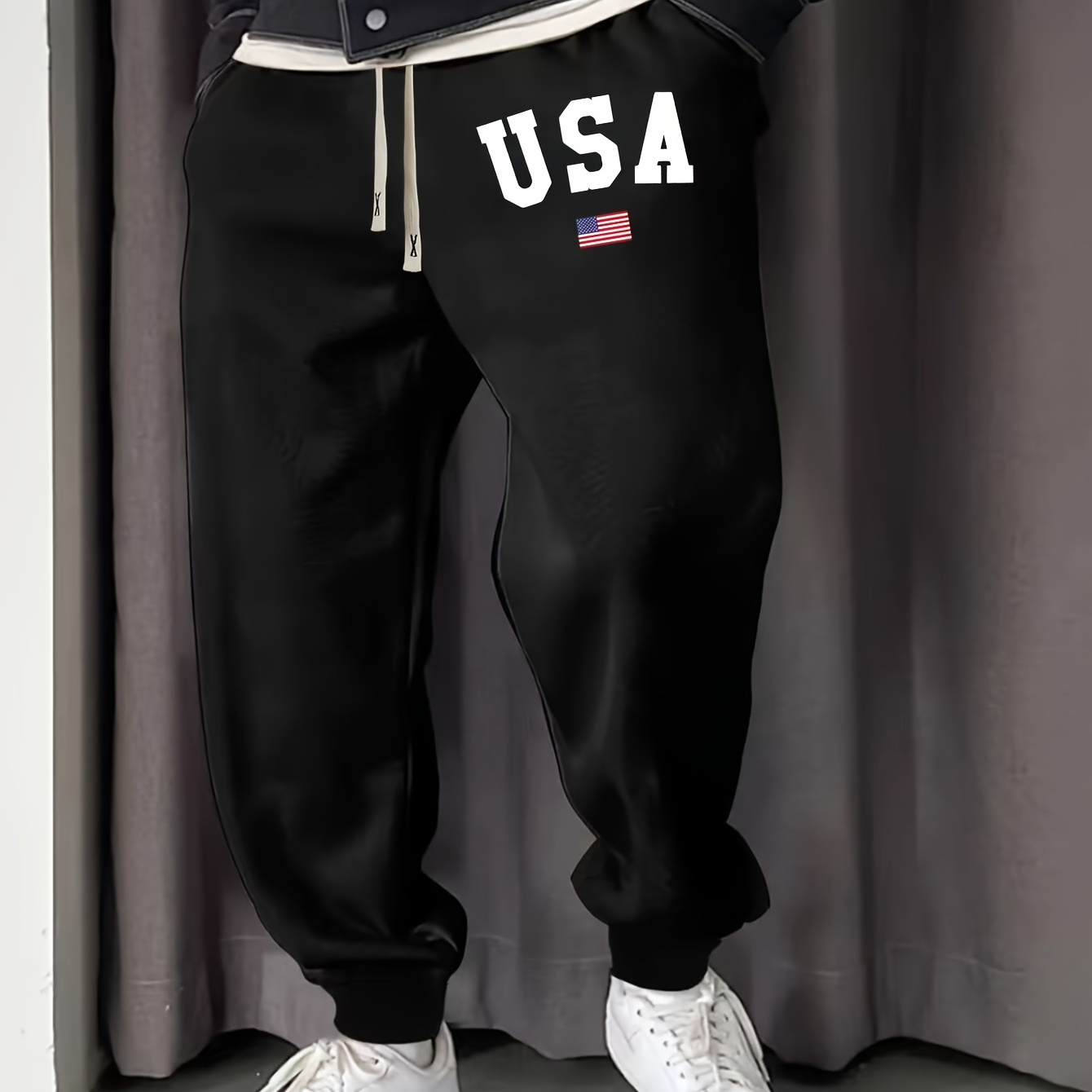 Men's Plus Size Casual Sweatpants With Pockets - 100% Polyester Knit Fabric, Slight Stretch, Regular Fit Joggers With Geometric Pattern, Ideal For Fall/winter
Men's Plus Size Casual Sweatpants With Pockets - 100% Polyester Knit Fabric, Slight Stretch, Regular Fit Joggers With Geometric Pattern, Ideal For Fall/winter