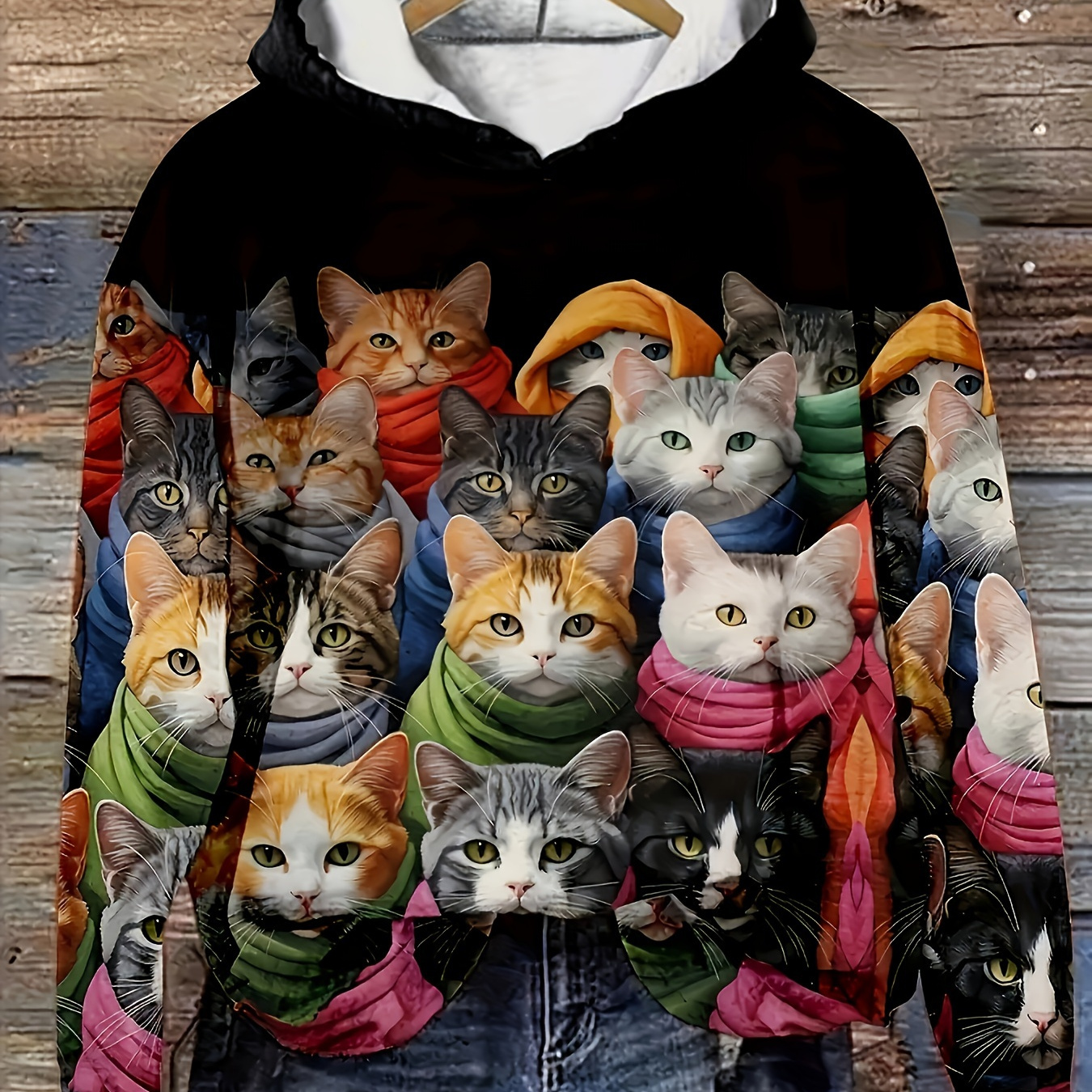 Funny Cat Print Hoodie, Casual Long Sleeve Hooded Sweatshirt For Fall & Winter, Women's Clothing
Funny Cat Print Hoodie, Casual Long Sleeve Hooded Sweatshirt For Fall & Winter, Women's Clothing
