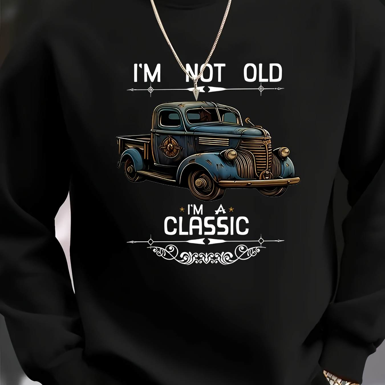 Classic Car Neck Sweatshirt For Men - 100% Polyester Casual Pullover With Stretch, Geometric Pattern, Comfortable Loose Fit, Knit Fabric - Vintage Style Long Sleeve Activewear Top
Classic Car Neck Sweatshirt For Men - 100% Polyester Casual Pullover With Stretch, Geometric Pattern, Comfortable Loose Fit, Knit Fabric - Vintage Style Long Sleeve Activewear Top