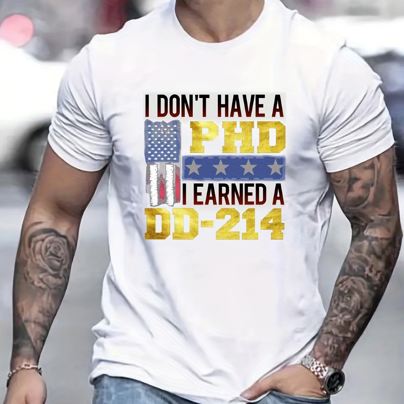 Tees For Men, 'earned Dd 214' Print T Shirt, Casual Short Sleeve Tshirt For Summer Spring Fall, Tops As Gifts
Tees For Men, 'earned Dd 214' Print T Shirt, Casual Short Sleeve Tshirt For Summer Spring Fall, Tops As Gifts