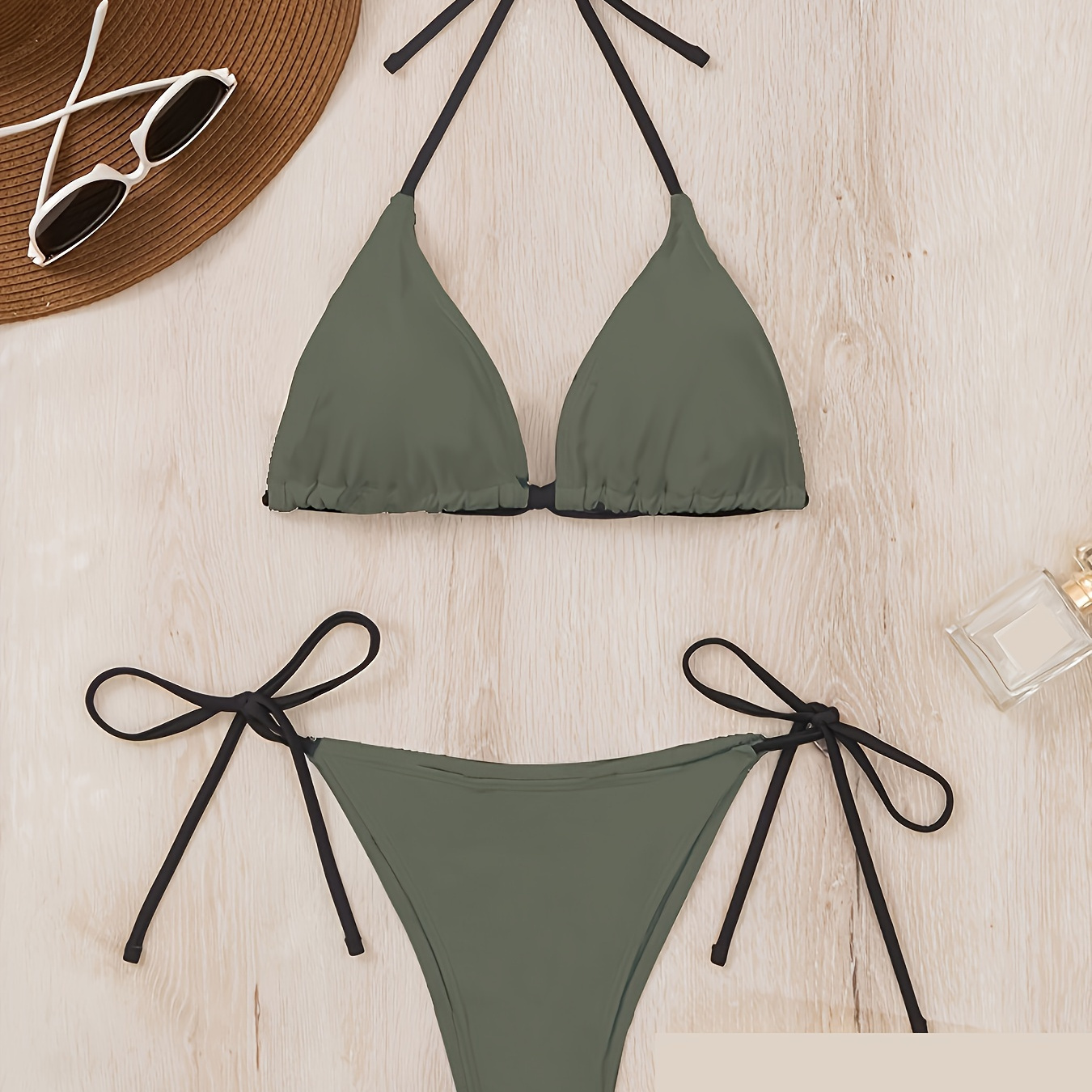 Grey Triangle Halter 2 Piece Set Bikini, Tie Strap Backless Medium Stretch Swimsuits, Women's Swimwear & Clothing
Grey Triangle Halter 2 Piece Set Bikini, Tie Strap Backless Medium Stretch Swimsuits, Women's Swimwear & Clothing