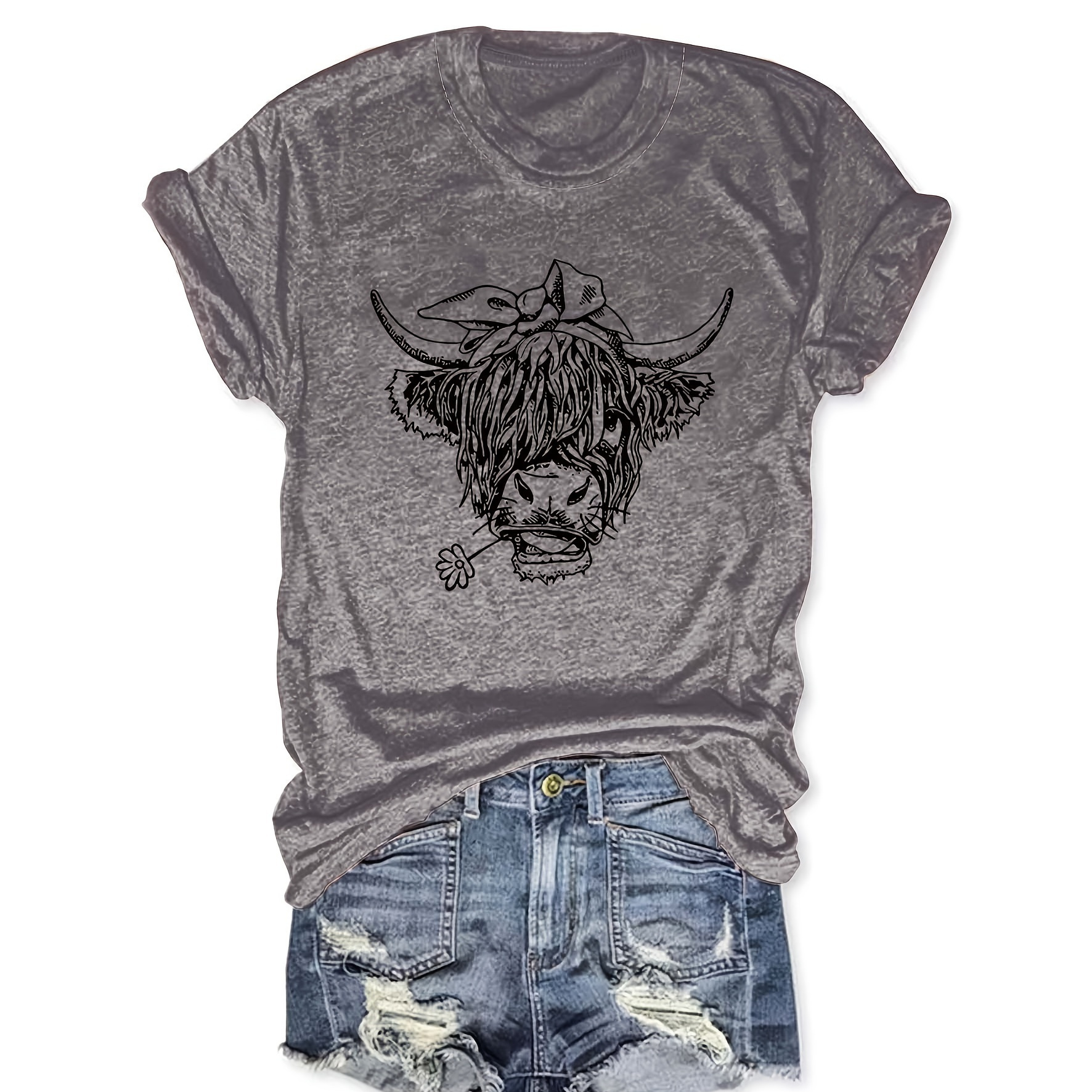 T-shirt à motif de vache pour femmes de grande taille, col rond décontracté, manches courtes, vêtements de grande taille
T-shirt à motif de vache pour femmes de grande taille, col rond décontracté, manches courtes, vêtements de grande taille