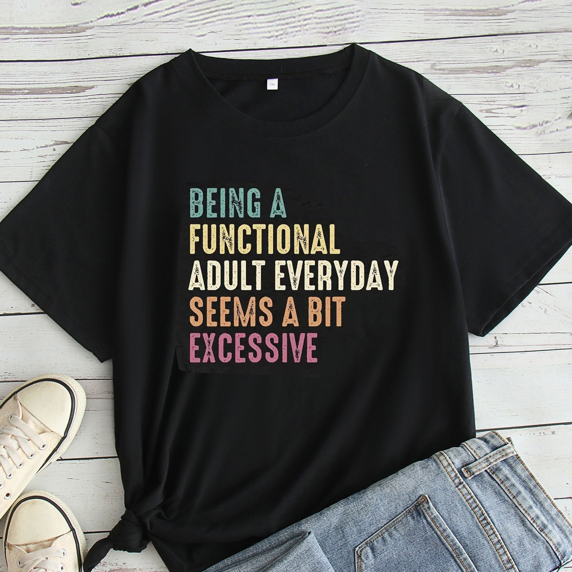 Plus Size Functional Adult Print T-shirt, Casual Short Sleeve Crew Neck Top For Spring & Summer, Women's Plus Size Clothing
Plus Size Functional Adult Print T-shirt, Casual Short Sleeve Crew Neck Top For Spring & Summer, Women's Plus Size Clothing