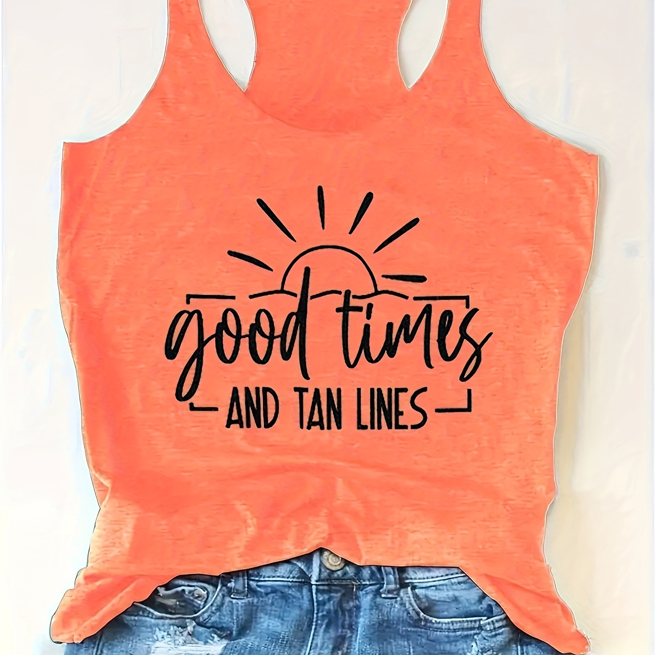 Sun Print Crew Neck Tank Top, Casual Sleeveless Top For Spring & Summer, Women's Clothing
Sun Print Crew Neck Tank Top, Casual Sleeveless Top For Spring & Summer, Women's Clothing