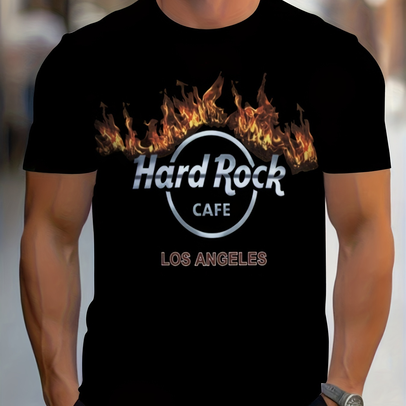 Hard Rock Print Men's Crew Neck Fashionable Short Sleeve Sports T-shirt, Comfortable And Versatile, For Summer And Spring, Athletic Style, Comfort Fit T-shirt, As Gifts
Hard Rock Print Men's Crew Neck Fashionable Short Sleeve Sports T-shirt, Comfortable And Versatile, For Summer And Spring, Athletic Style, Comfort Fit T-shirt, As Gifts
