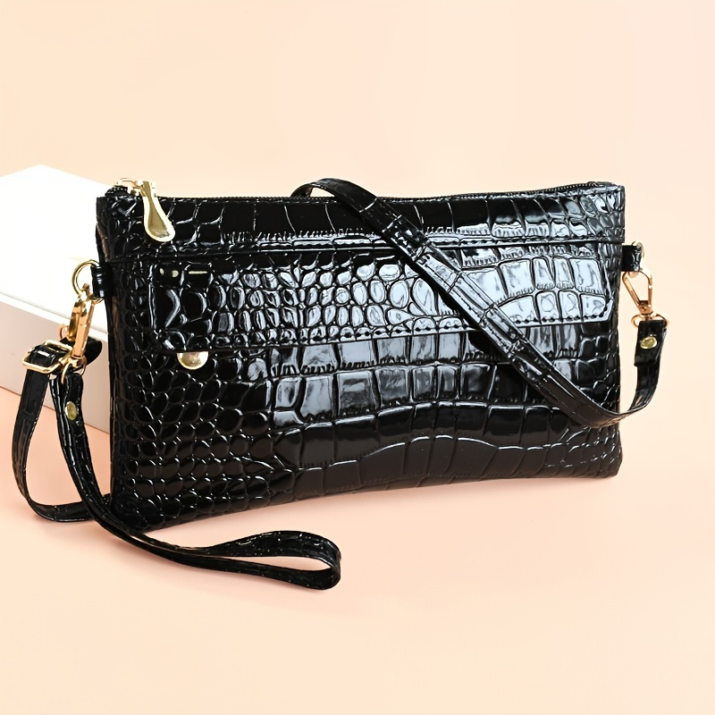 Croc Embossed Clutch Bag, Fashion Faux Leather Crossbody Bag, Women' Purse With Wristlet
Croc Embossed Clutch Bag, Fashion Faux Leather Crossbody Bag, Women' Purse With Wristlet