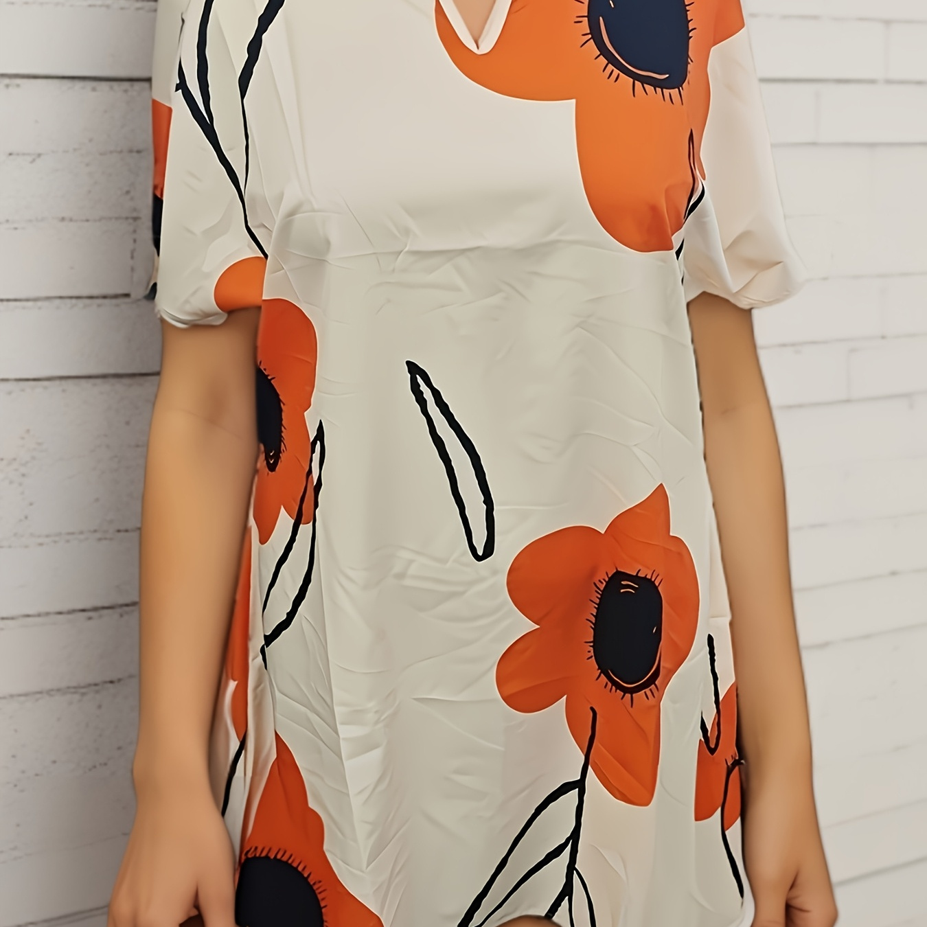 1pc Elegant V-neck Plus Size Dress For Women, Polyester 95% Elastane 5% Batwing Sleeve, Non-stretch Woven Fabric, Spring/summer Floral Print Long Dress
1pc Elegant V-neck Plus Size Dress For Women, Polyester 95% Elastane 5% Batwing Sleeve, Non-stretch Woven Fabric, Spring/summer Floral Print Long Dress