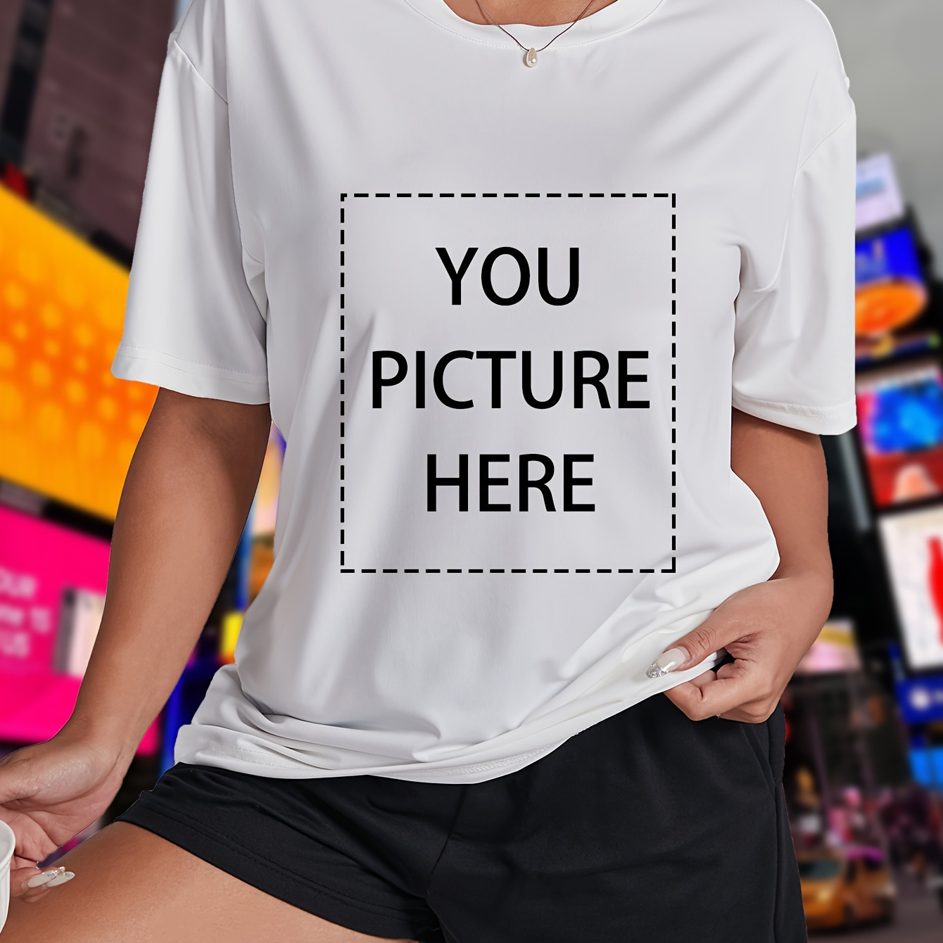 Customized Picture Print T-shirt, Casual Short Sleeve Crew Neck T-shirt For Spring & Summer, Women's Clothing
Customized Picture Print T-shirt, Casual Short Sleeve Crew Neck T-shirt For Spring & Summer, Women's Clothing